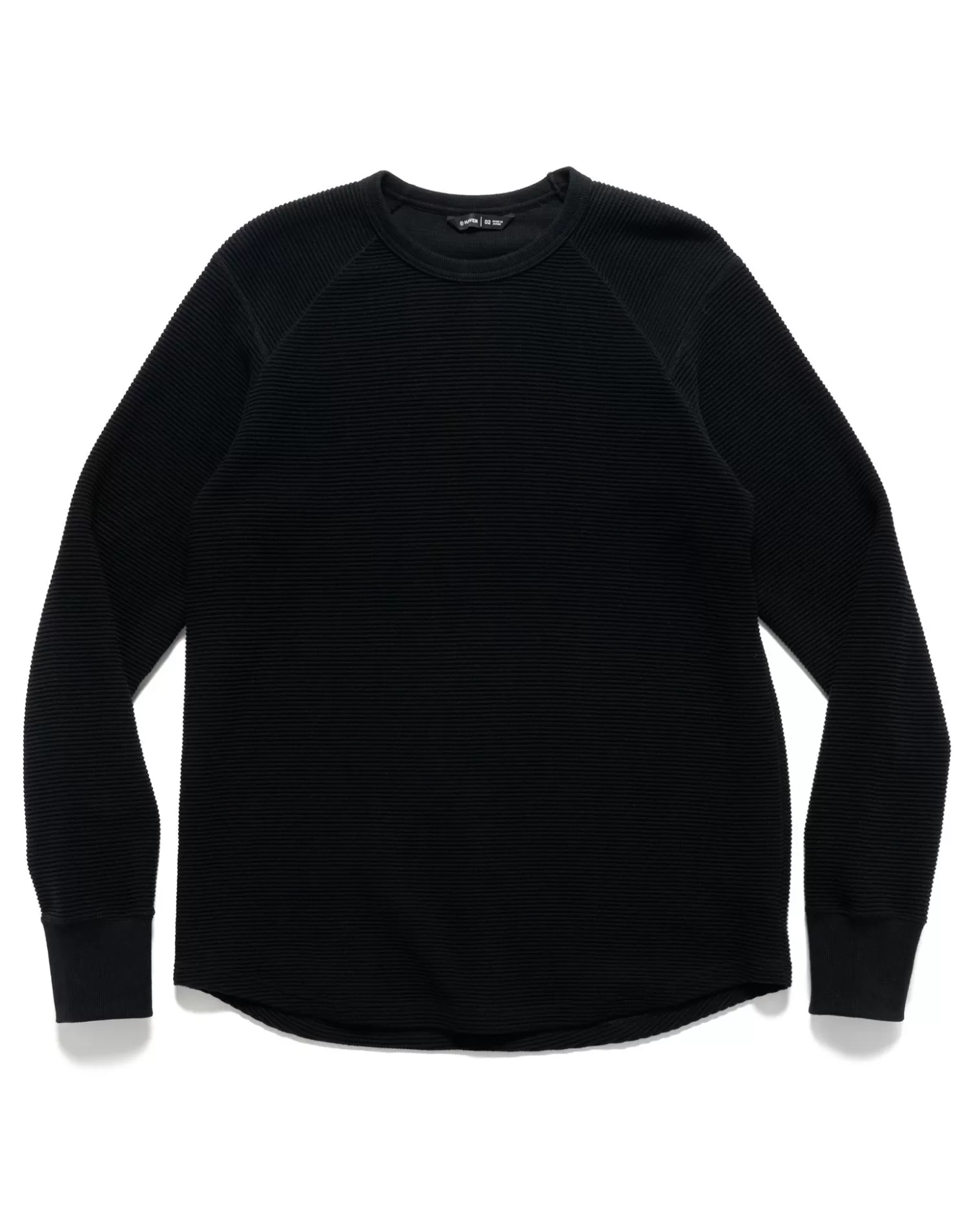 HAVEN Base Crewneck-Flatback Thermal Cotton Black Online