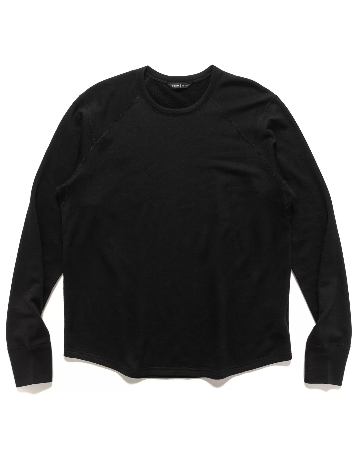 HAVEN Base Crewneck-Merino Wool Terry Black Cheap