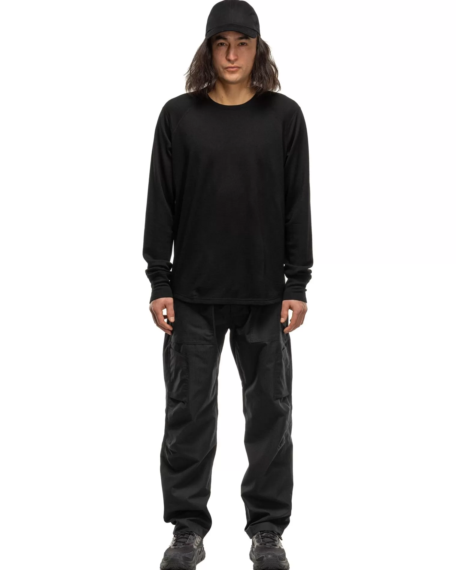 HAVEN Base Crewneck-Merino Wool Terry Black Cheap