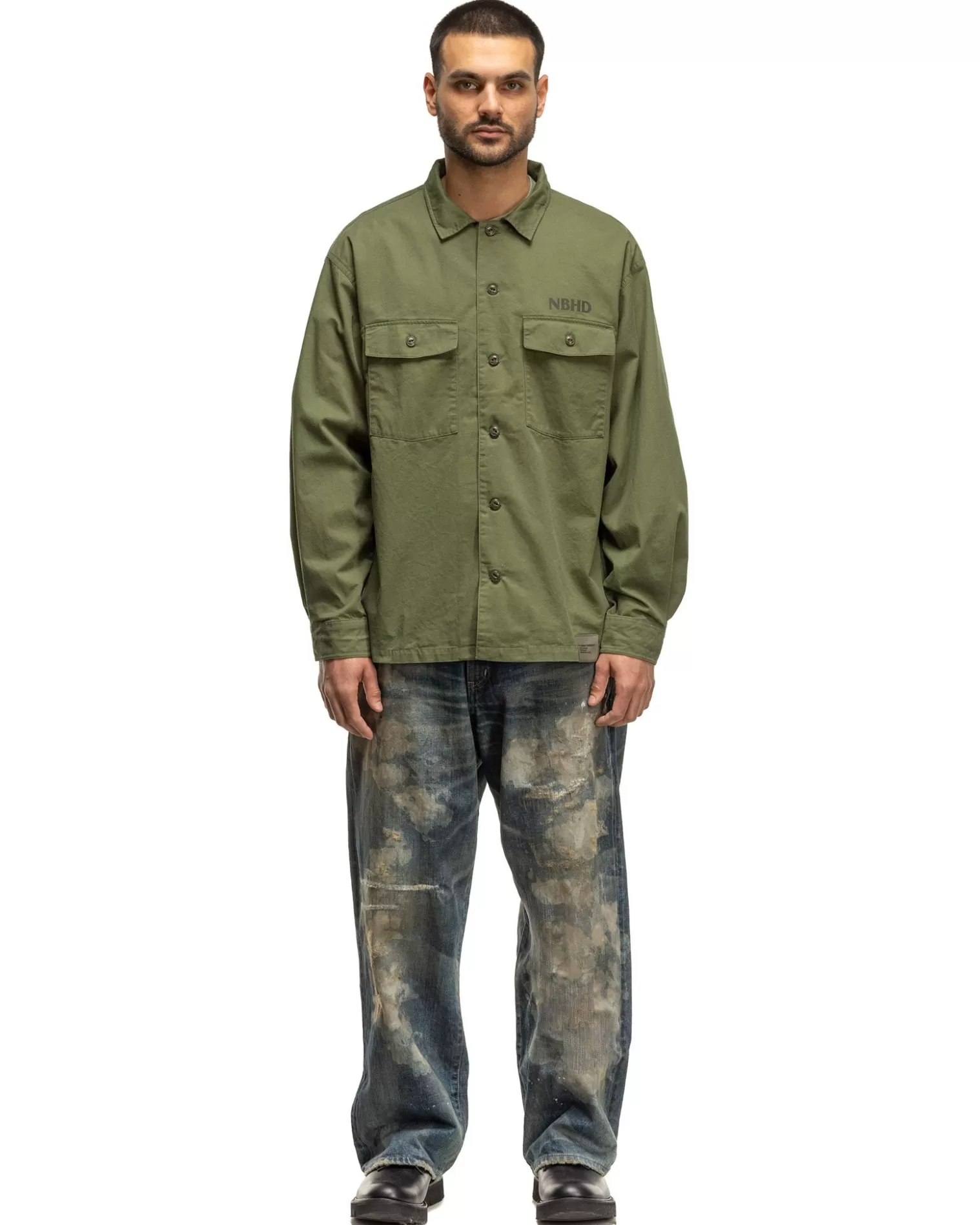 Neighborhood Bdu Shirt Ls Olive Drab Cheap