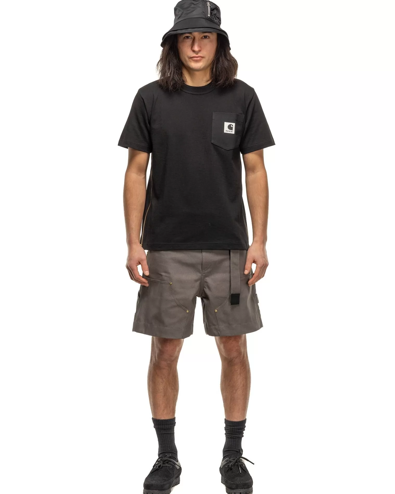 sacai Carhartt Wip Duck Shorts Grey Outlet