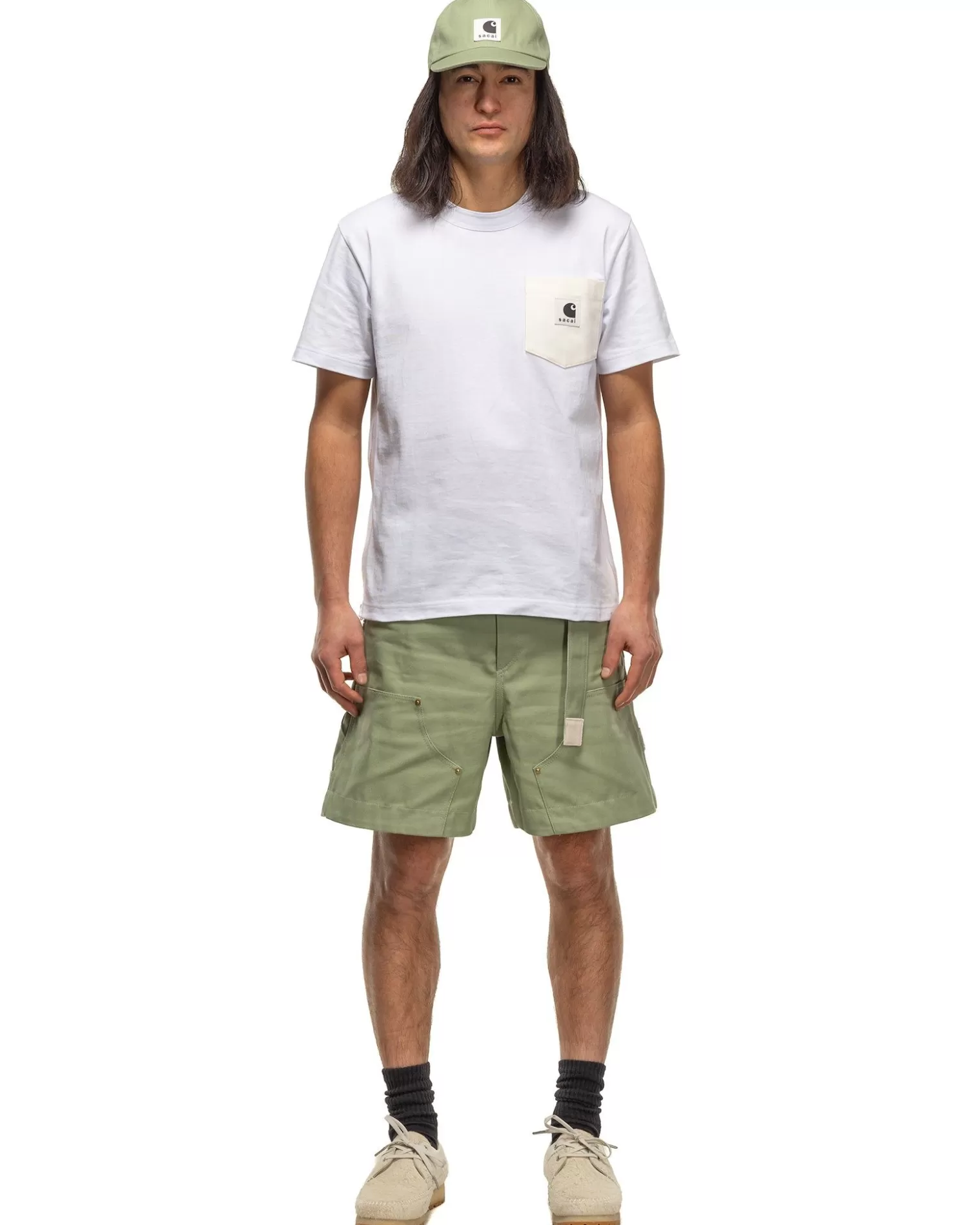 sacai Carhartt Wip Duck Shorts L/Green Best