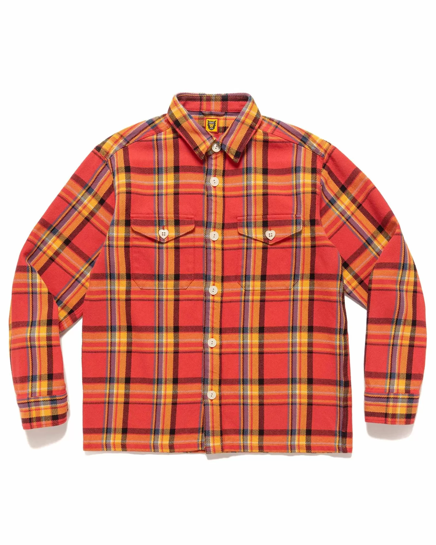 Human Made Check Shirt Orange Cheap