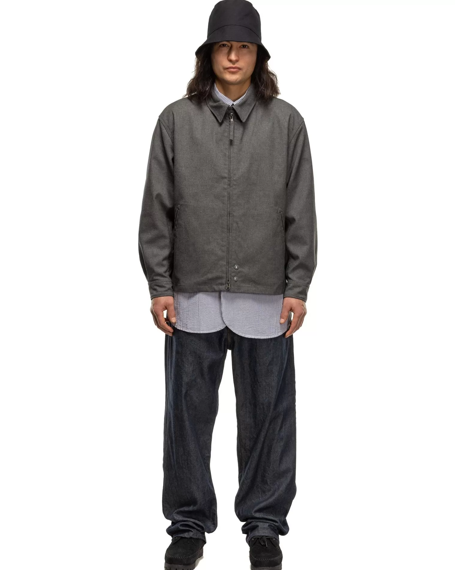 Engineered Garments Claigton Jacket Pc Hopsack Grey Discount