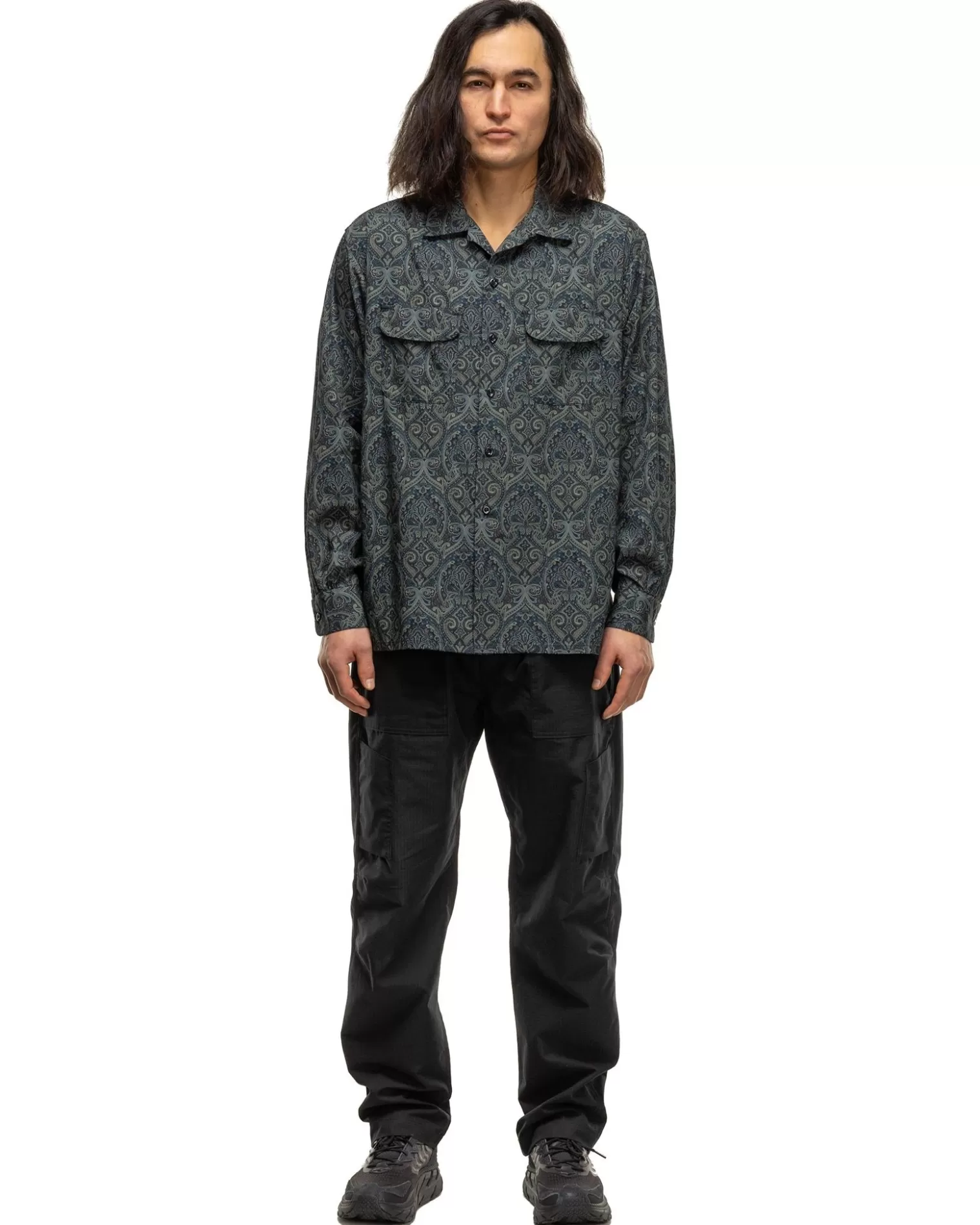 Engineered Garments Classic Shirt Cotton Paisley Print Navy Shop