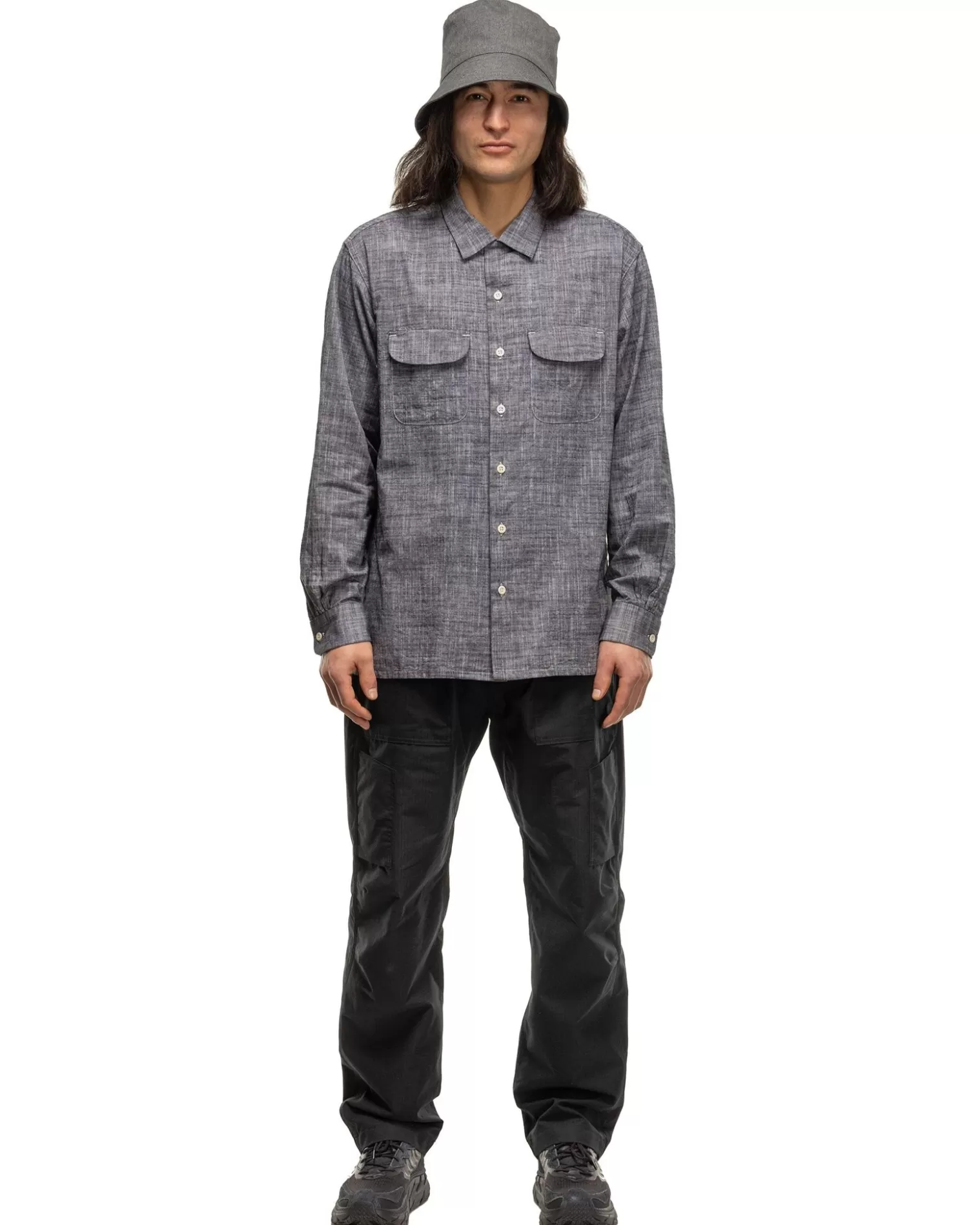 Engineered Garments Classic Shirt Cotton Slab Black Outlet