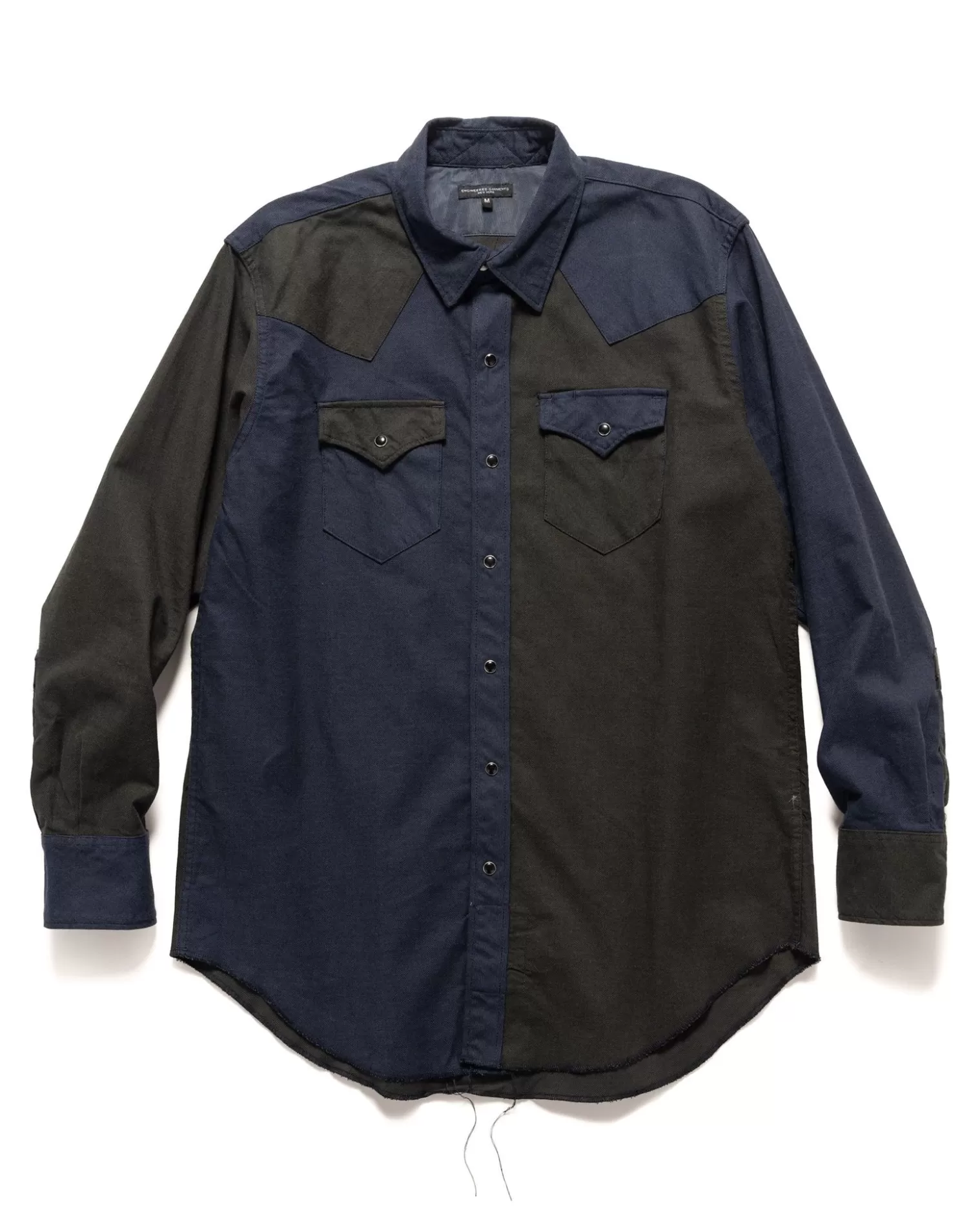 Engineered Garments Combo Western Shirt Cotton Oxford Twill Navy Clearance