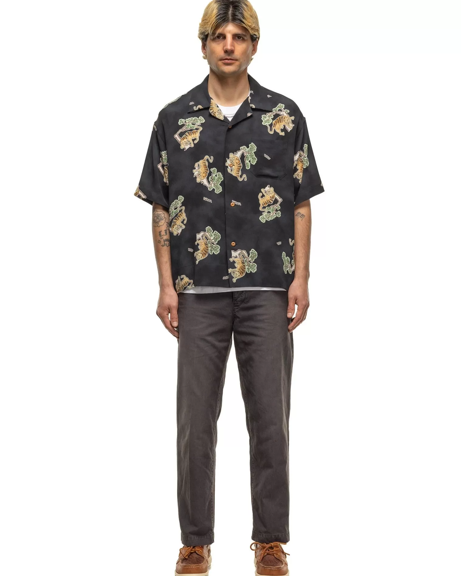 visvim Copa Shirt S/S Tora (Silk) Black Store