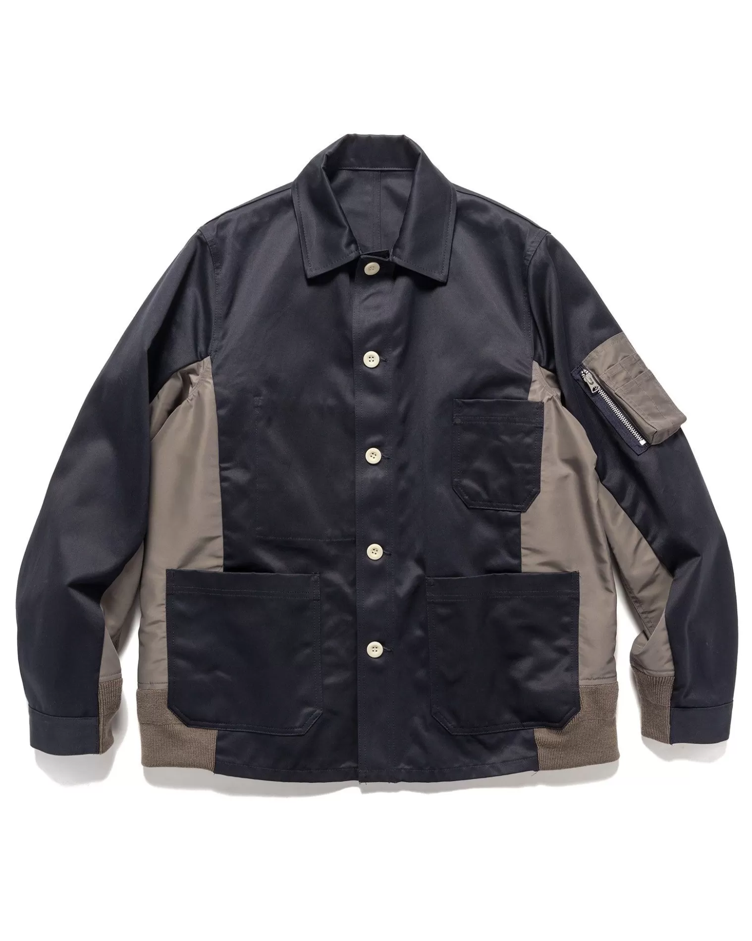 sacai Cotton Chino X Nylon Twill Blouson Navy X Taupe Online