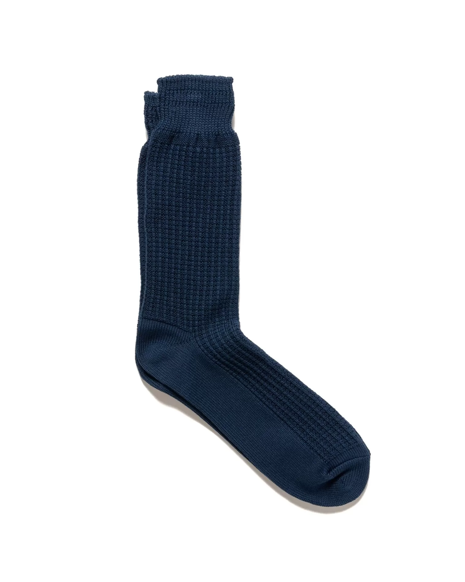 ROTOTO Cotton Waffle Crew Socks Dull Blue Outlet