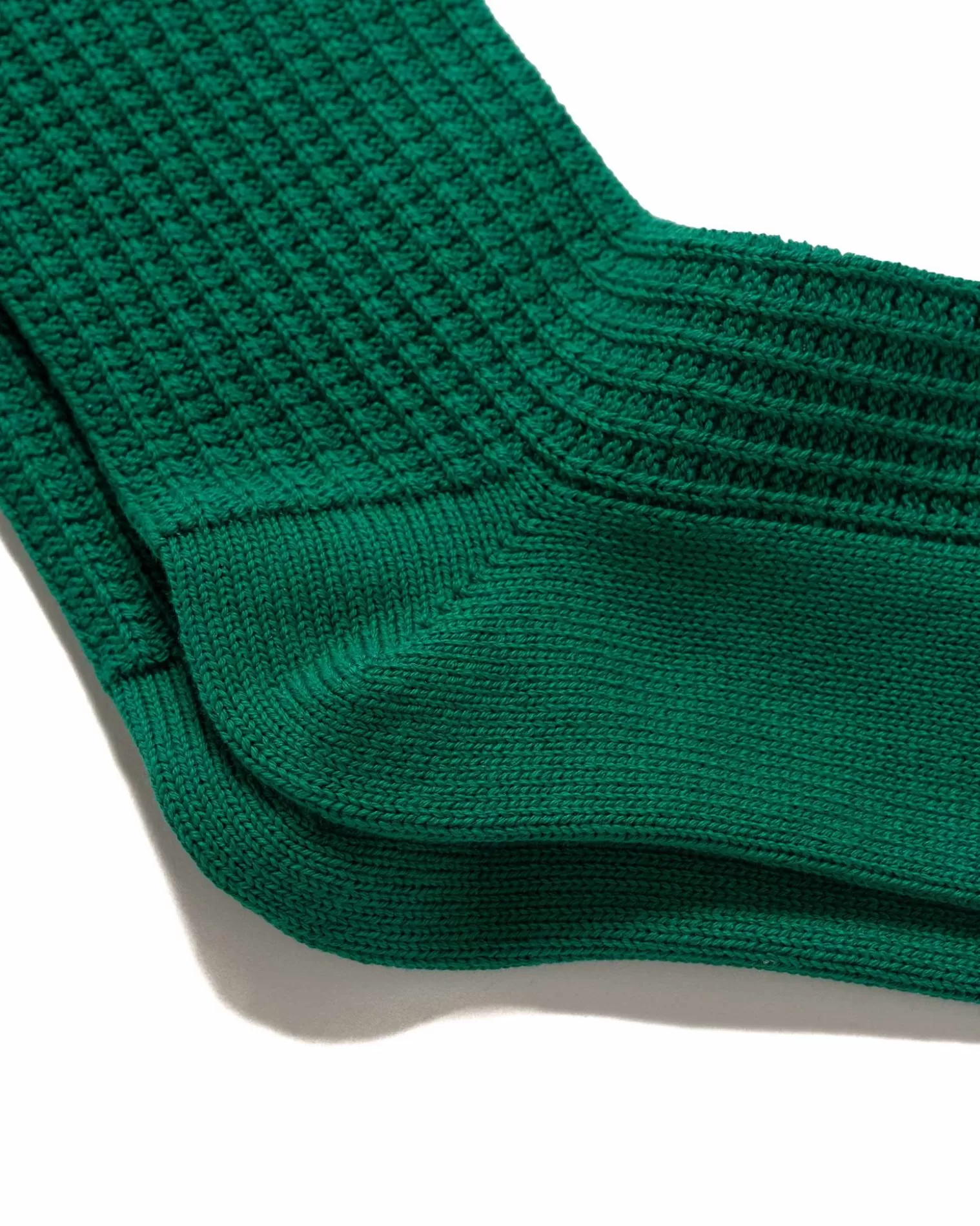 ROTOTO Cotton Waffle Crew Socks Sea Green New