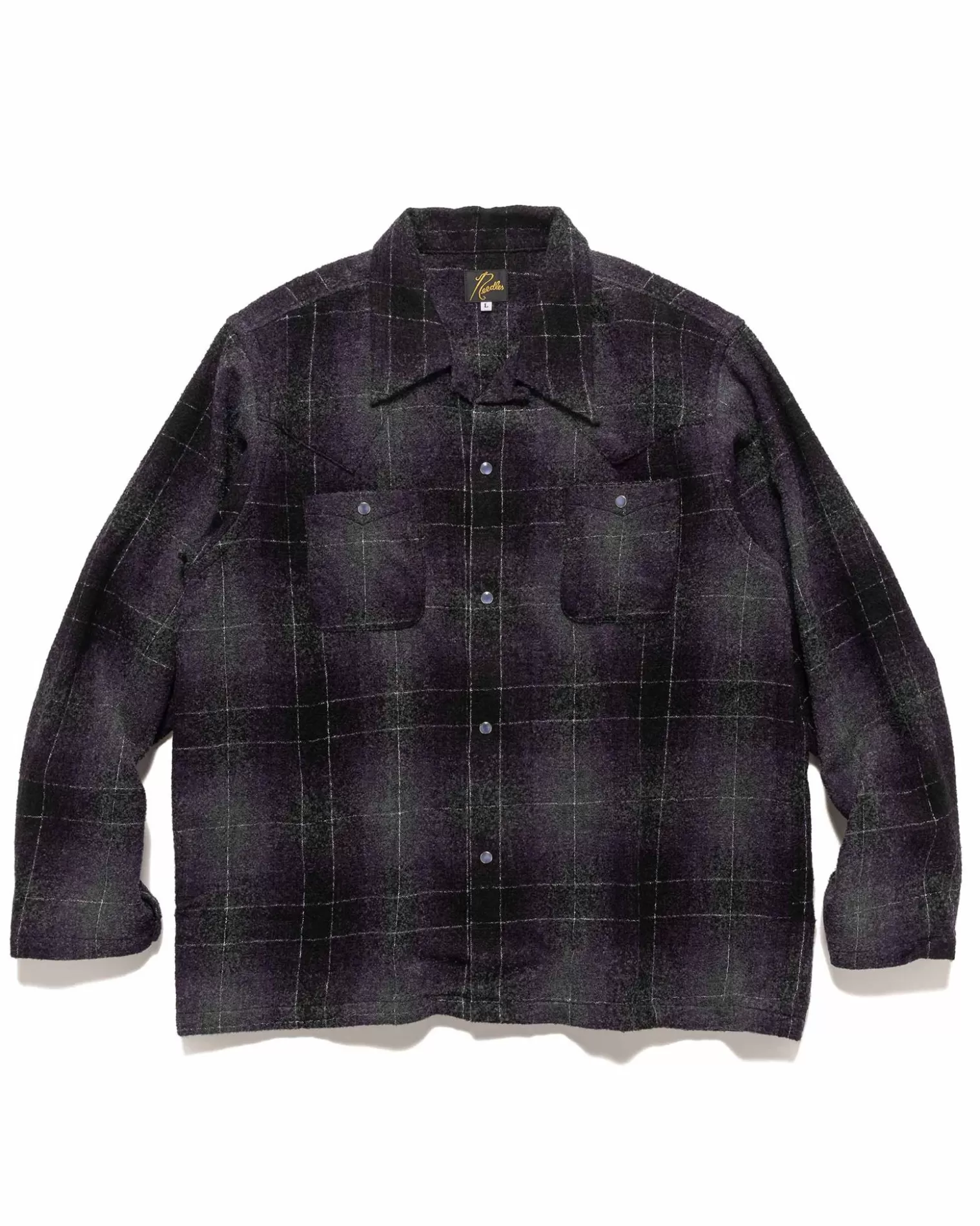 Needles Cowboy One-Up Shirt-W/N/Pe Ombre Plaid Purple Clearance