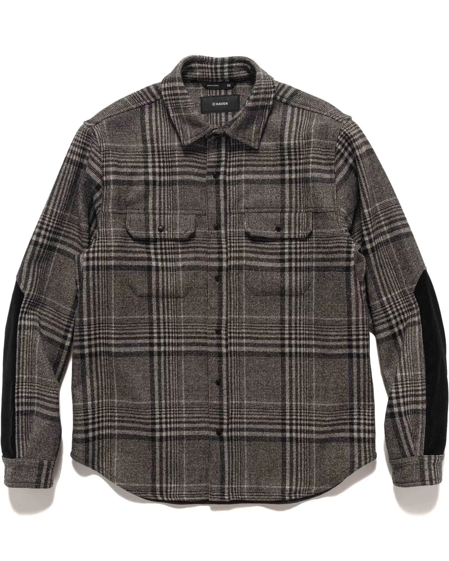 HAVEN Crescent Shirt-Loro Piana Zelander® Merino Wool Flannel Grey Fashion