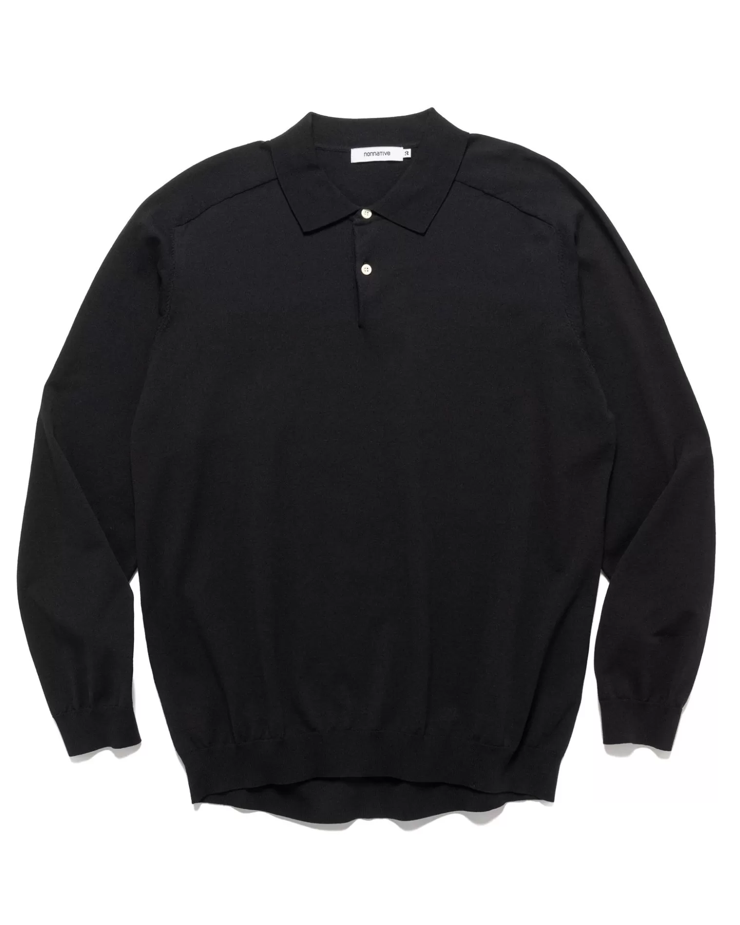 nonnative Dweller L/S Polo Sweater C/P Yarn Black Fashion