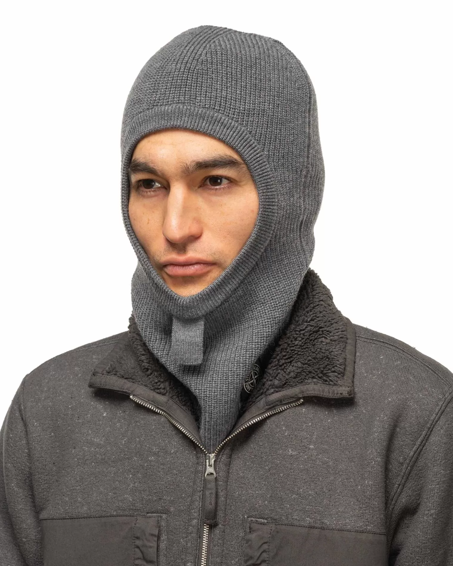 Stone Island English Coast Wool Balaclava Melange Dark Grey Sale