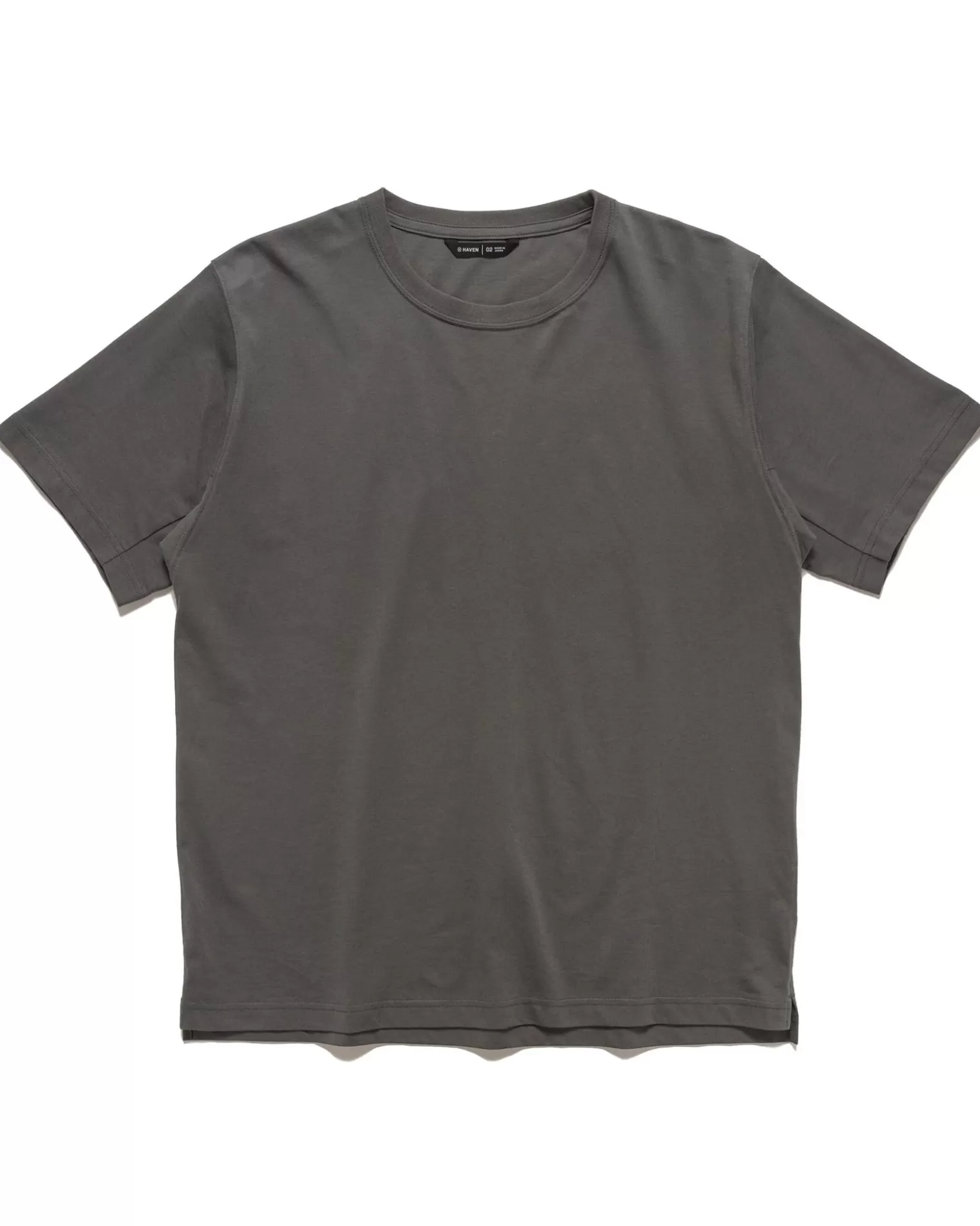 HAVEN Excel Relaxed Fit T-Shirt S/S-Siro Cotton Jersey Charcoal Flash Sale