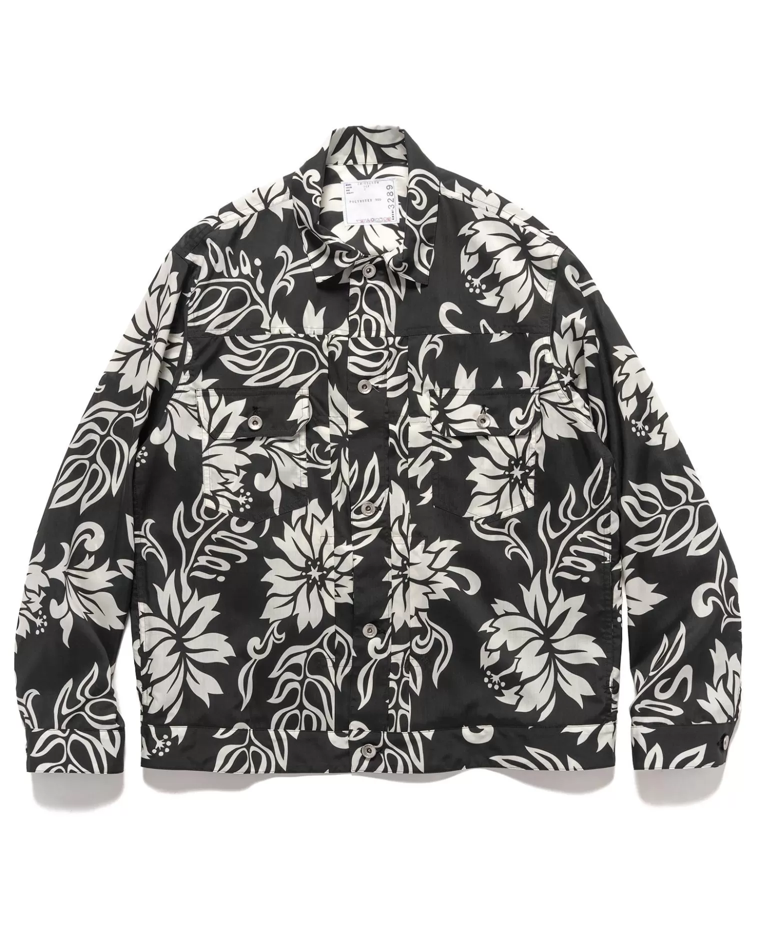 sacai Floral Print Blouson Black Clearance