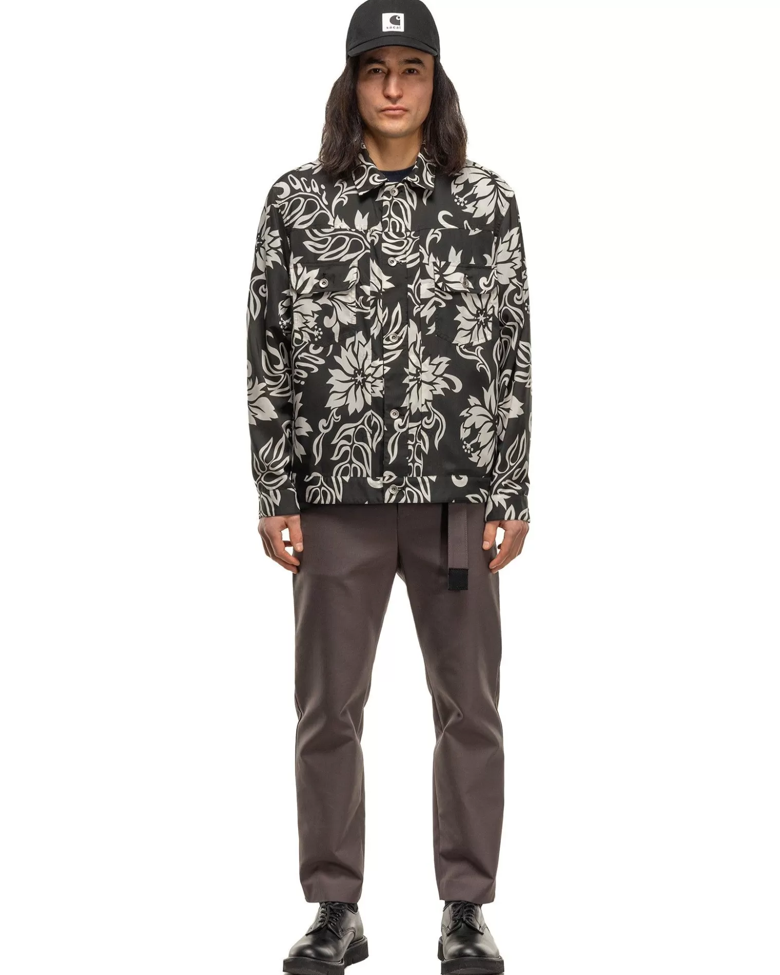 sacai Floral Print Blouson Black Clearance