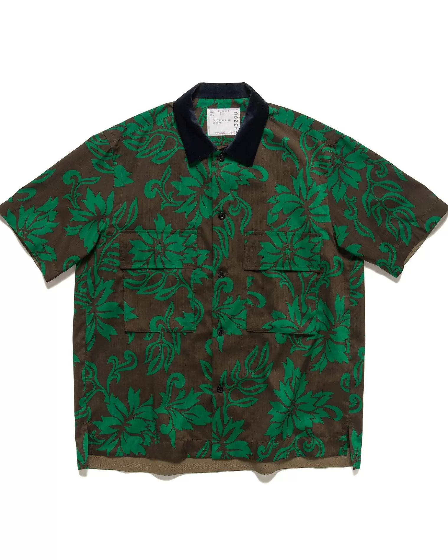 Sacai Floral Print Shirt Green Best Sale