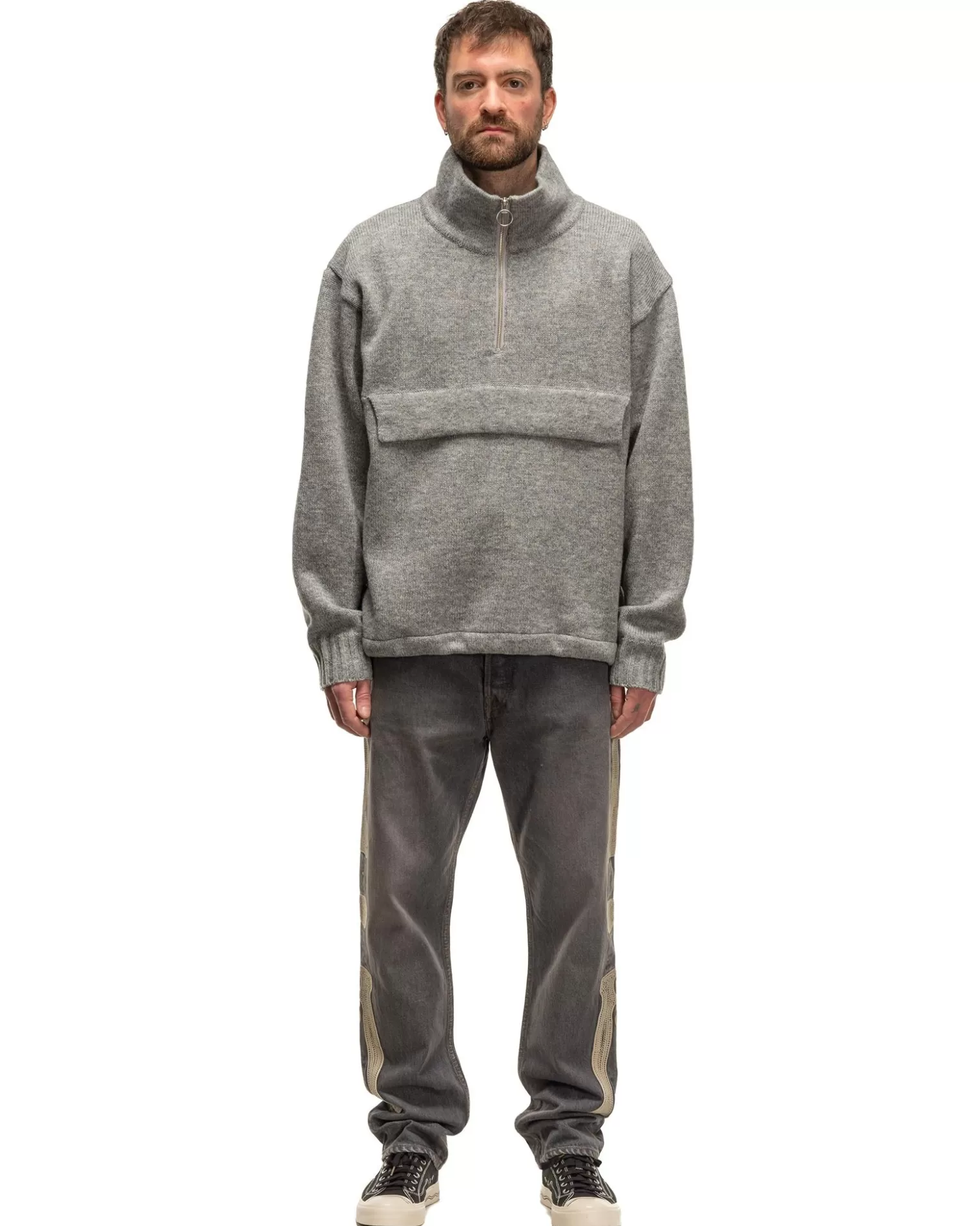 KAPITAL 5G Shetland Wool Half Zip Anorak Grey Store