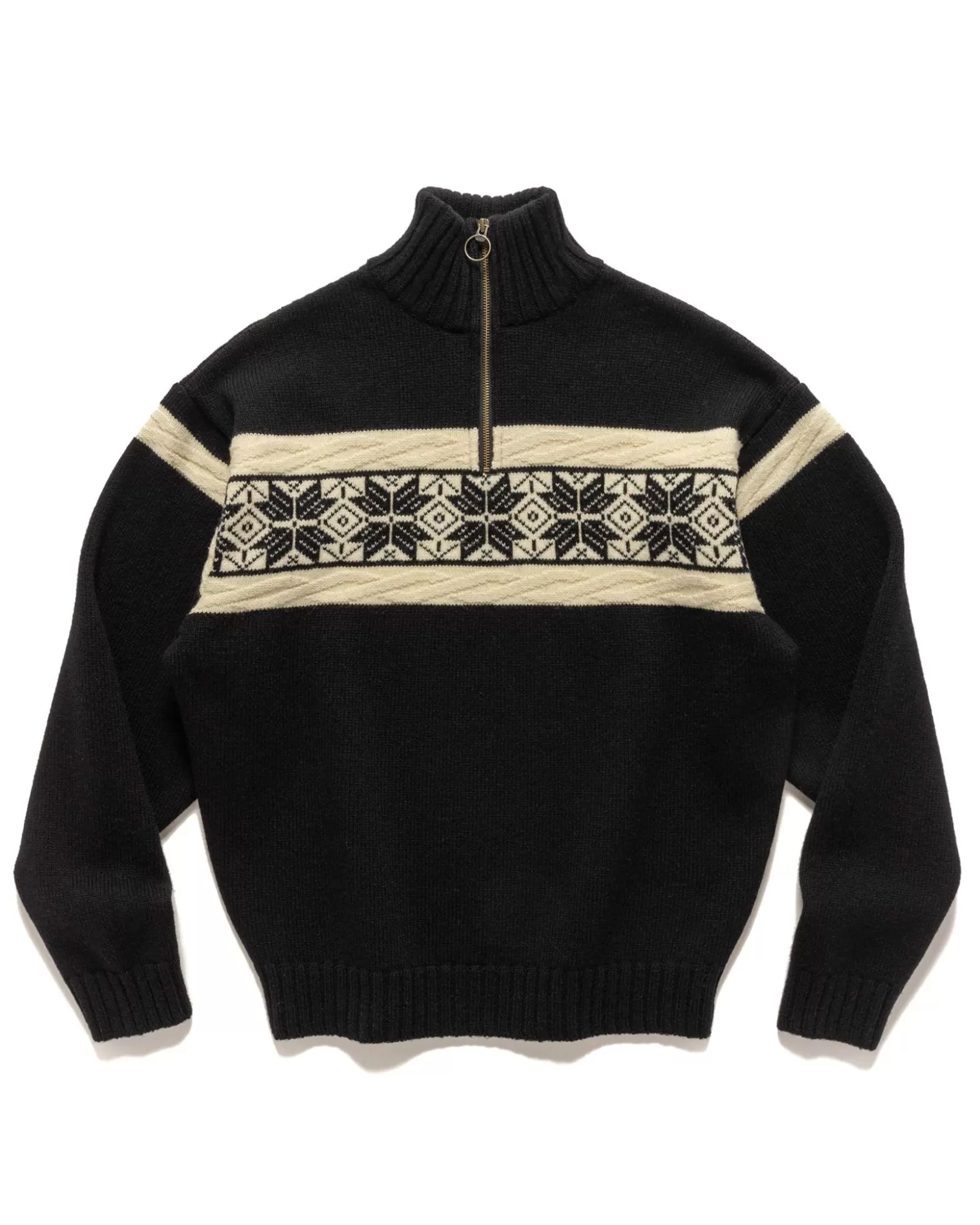 KAPITAL 5G Wool Snow Half Zip Sweater Black Sale