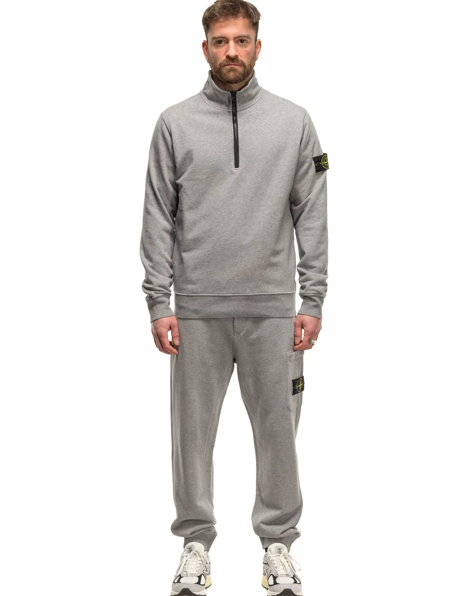 Stone Island Half-Zipper Sweatshirt Melange Grey Shop