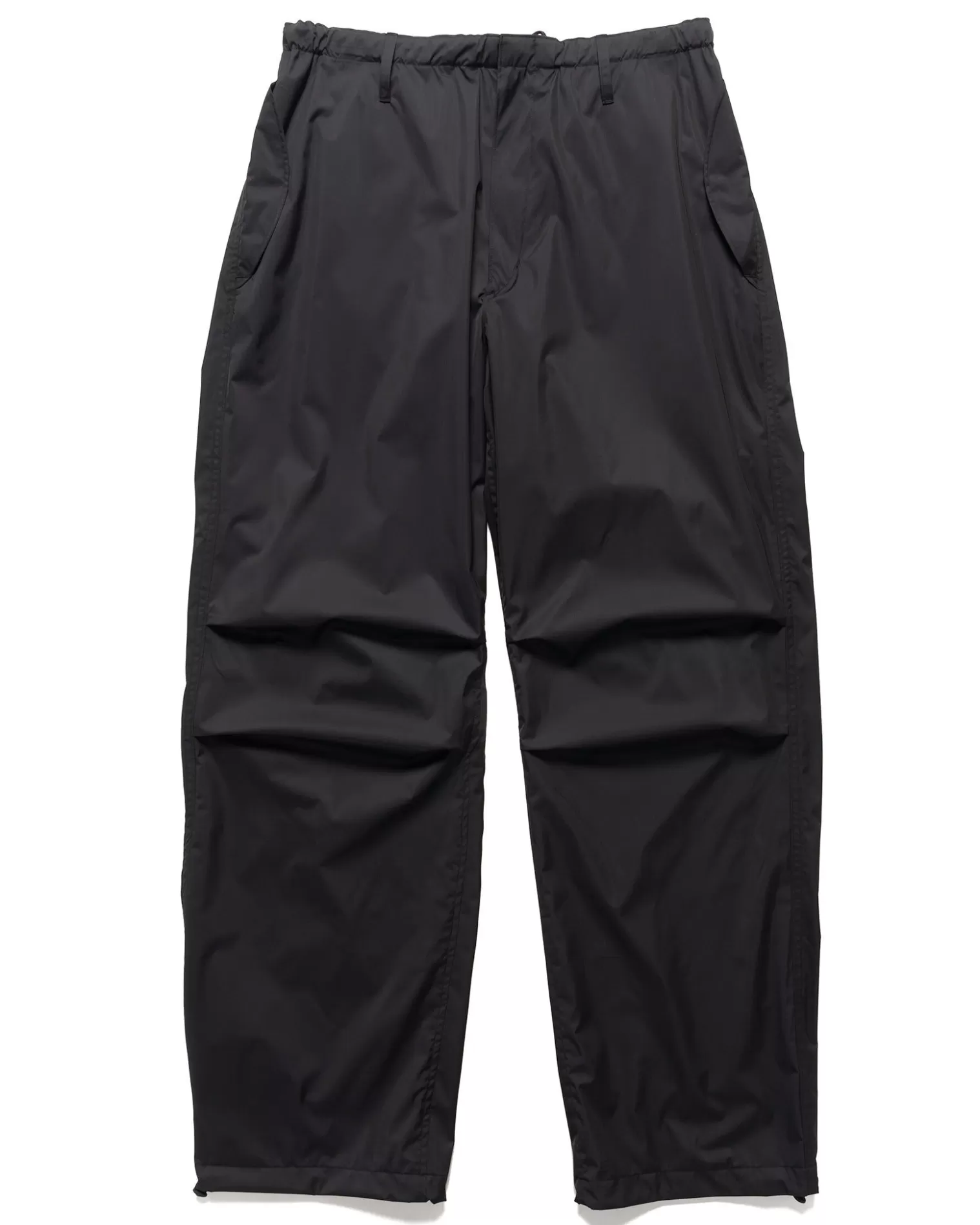 AURALEE Hard Twist Polyester Satin Laminate Field Pants Black Outlet