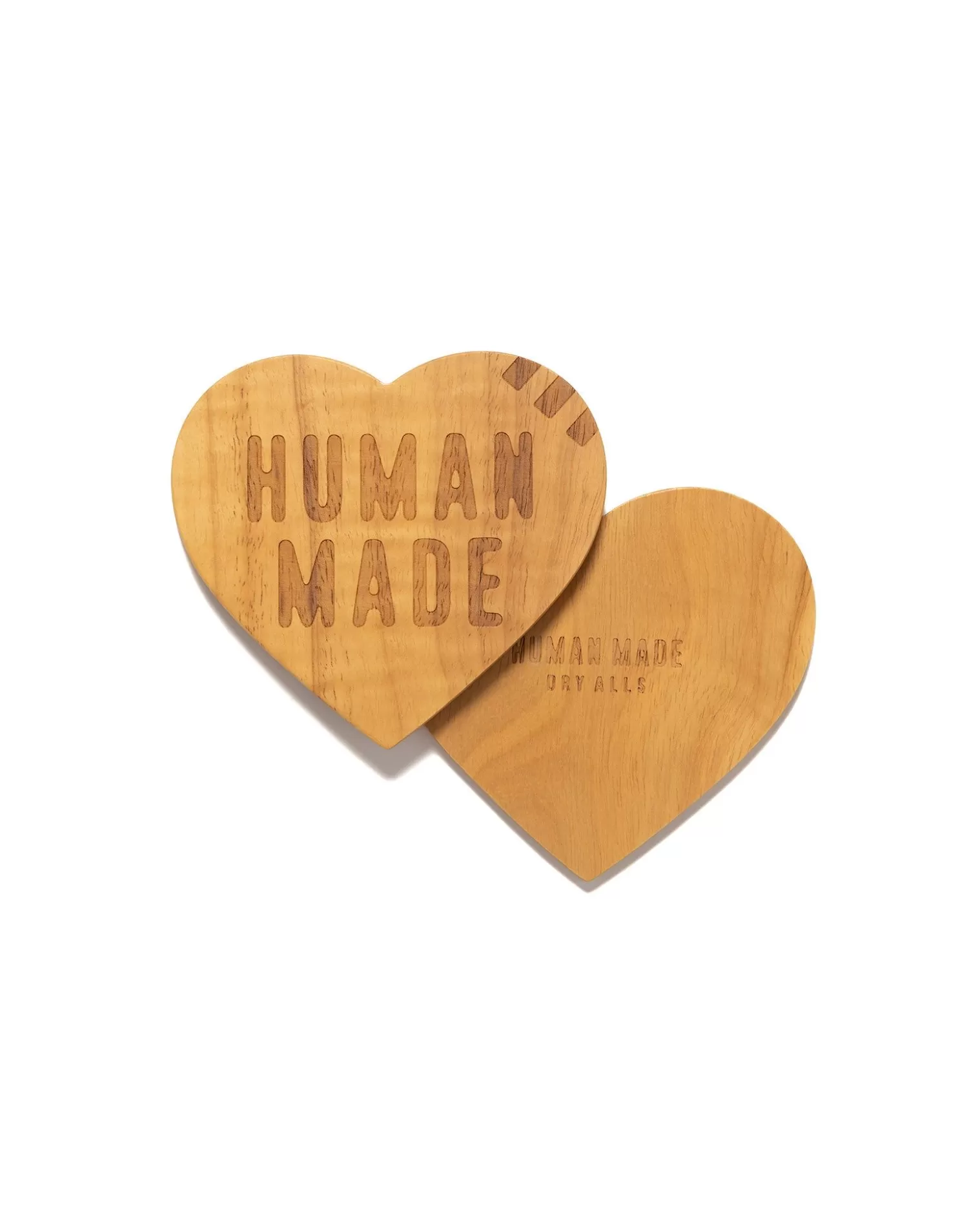 Human Made Heart Wood Coaster Set 2P Beige Shop