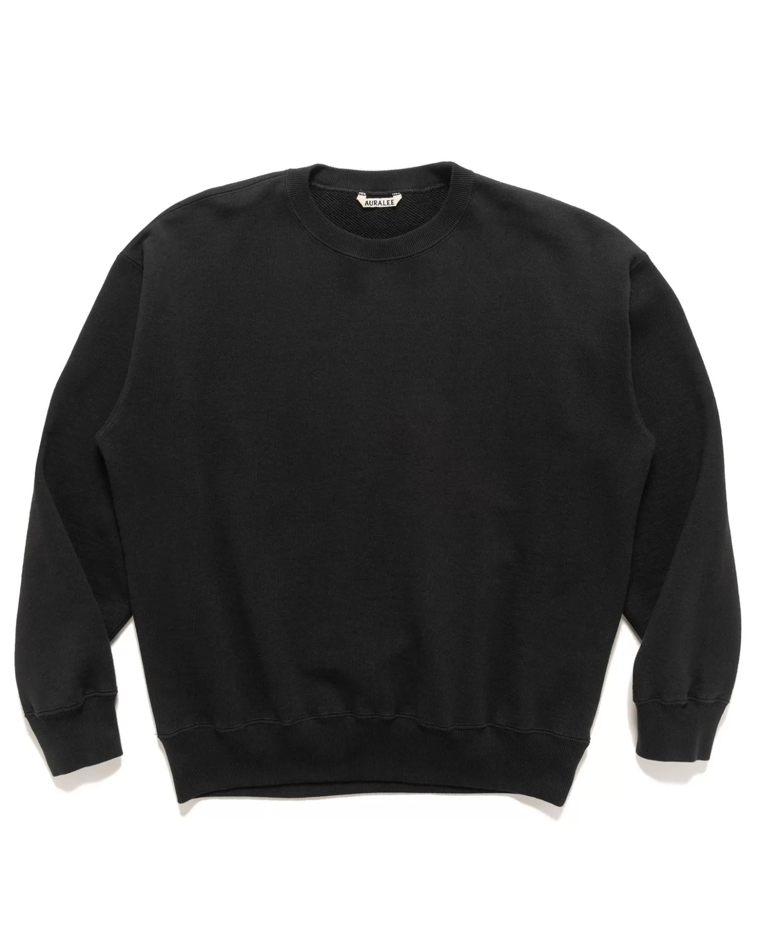 AURALEE Heavy Bd Sweat P/O Black Clearance