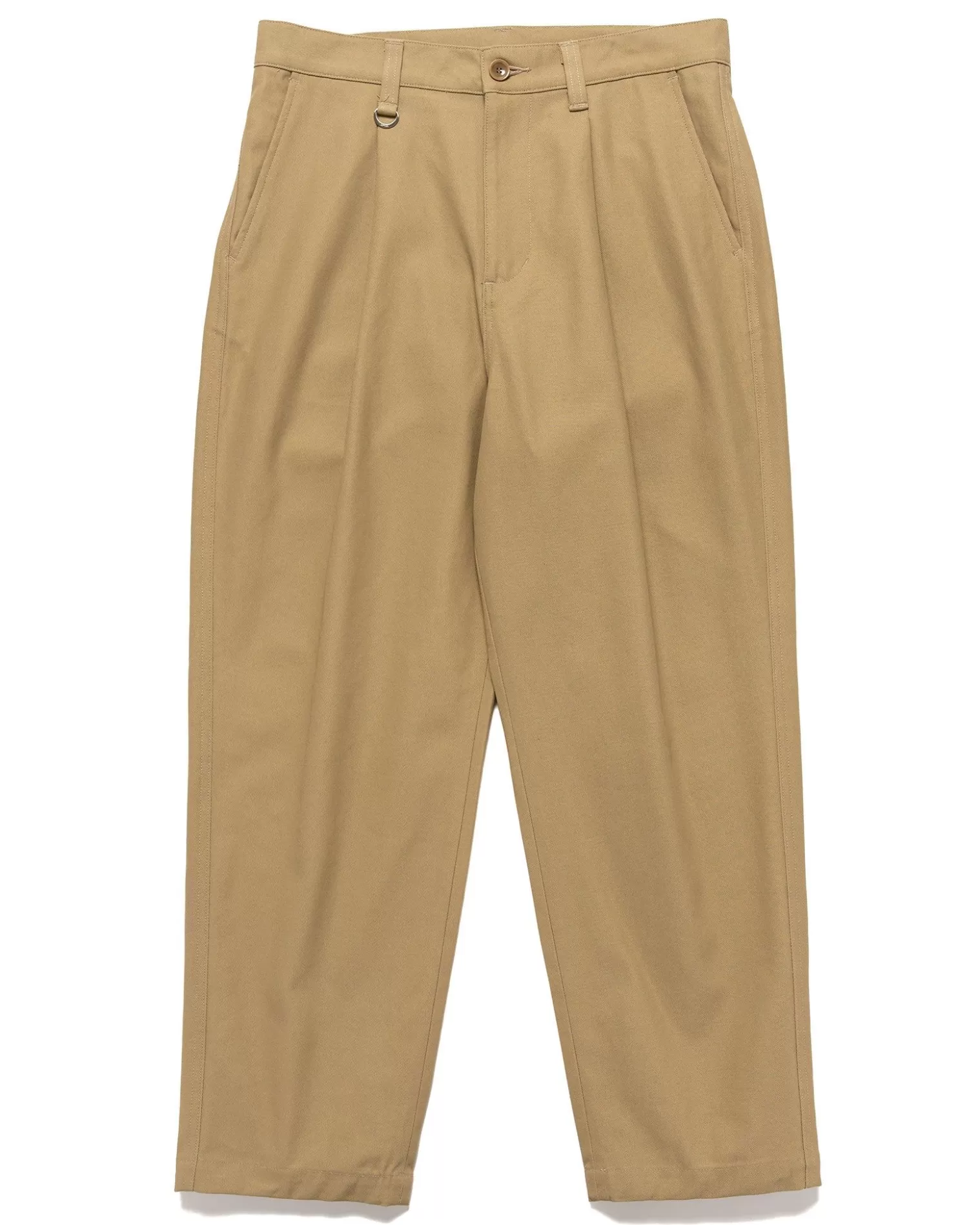 Sophnet. High Twisted Washer Cotton Serge Wide Tapered Pants Beige Fashion