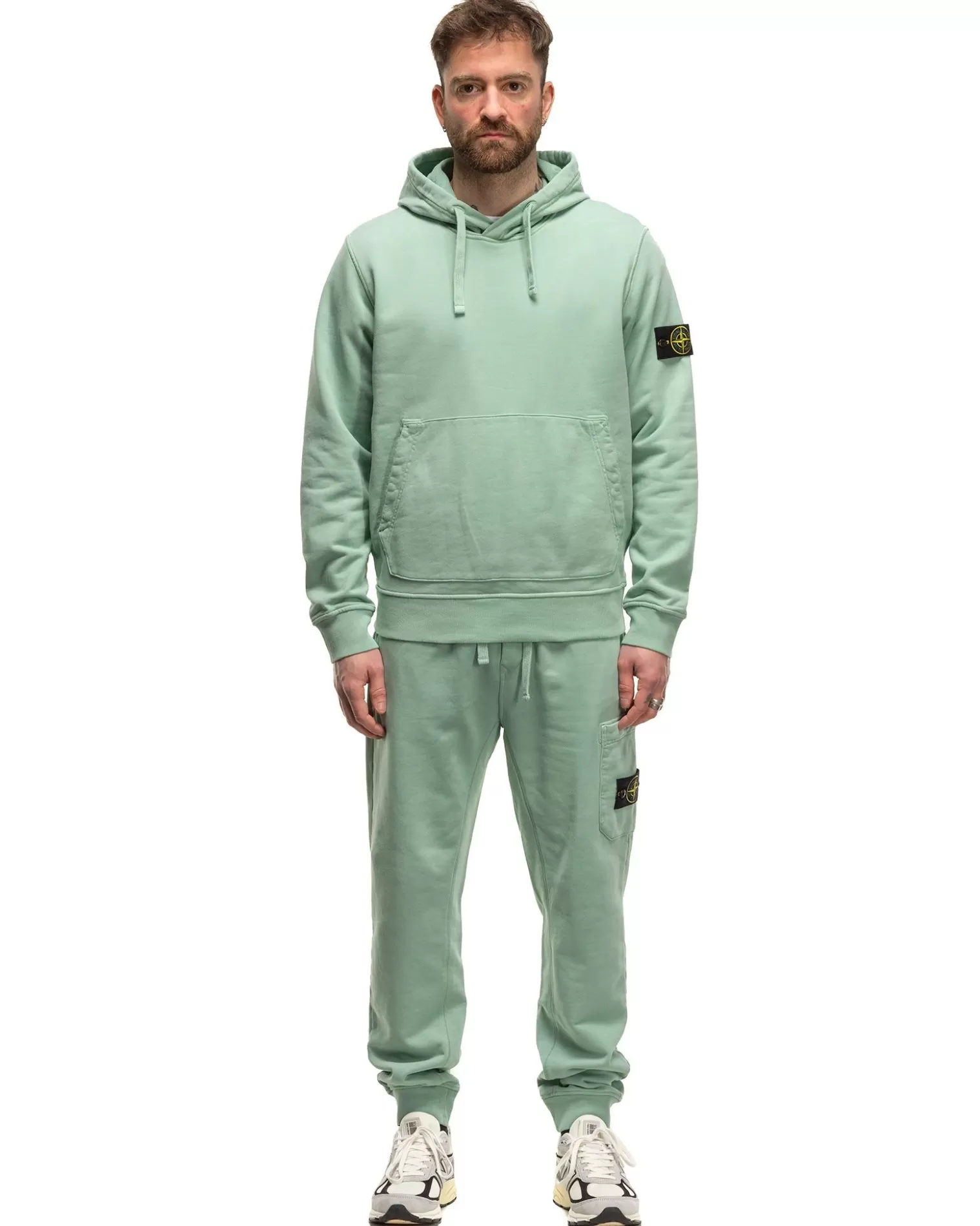 Stone Island Hood Sweatshirt Light Green Clearance