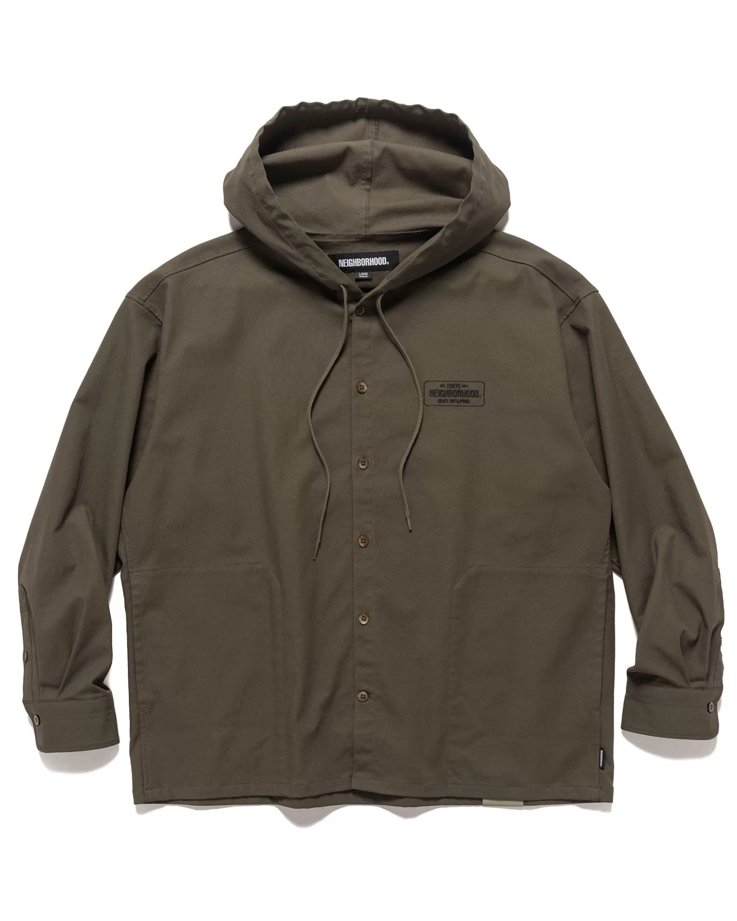 Neighborhood Hooded Shirt Ls Olive Drab Best