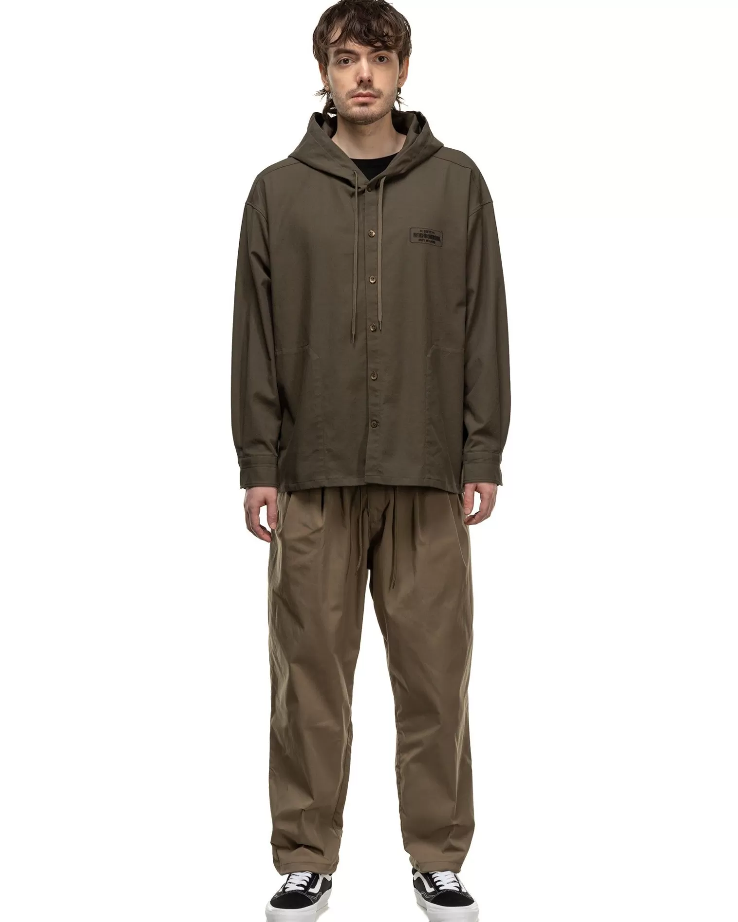 Neighborhood Hooded Shirt Ls Olive Drab Best