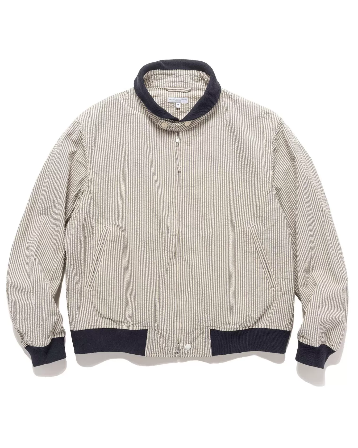 Engineered Garments Ll Jacket Cotton Seersucker Navy/ Natural Outlet