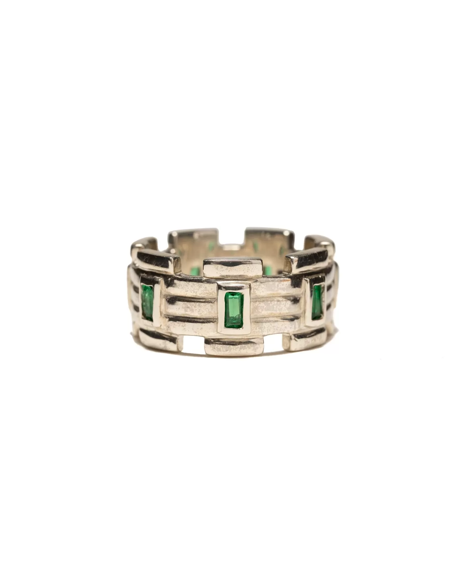 MAPLE Lui Link Stone Ring Silver 925/Emerald Best Sale