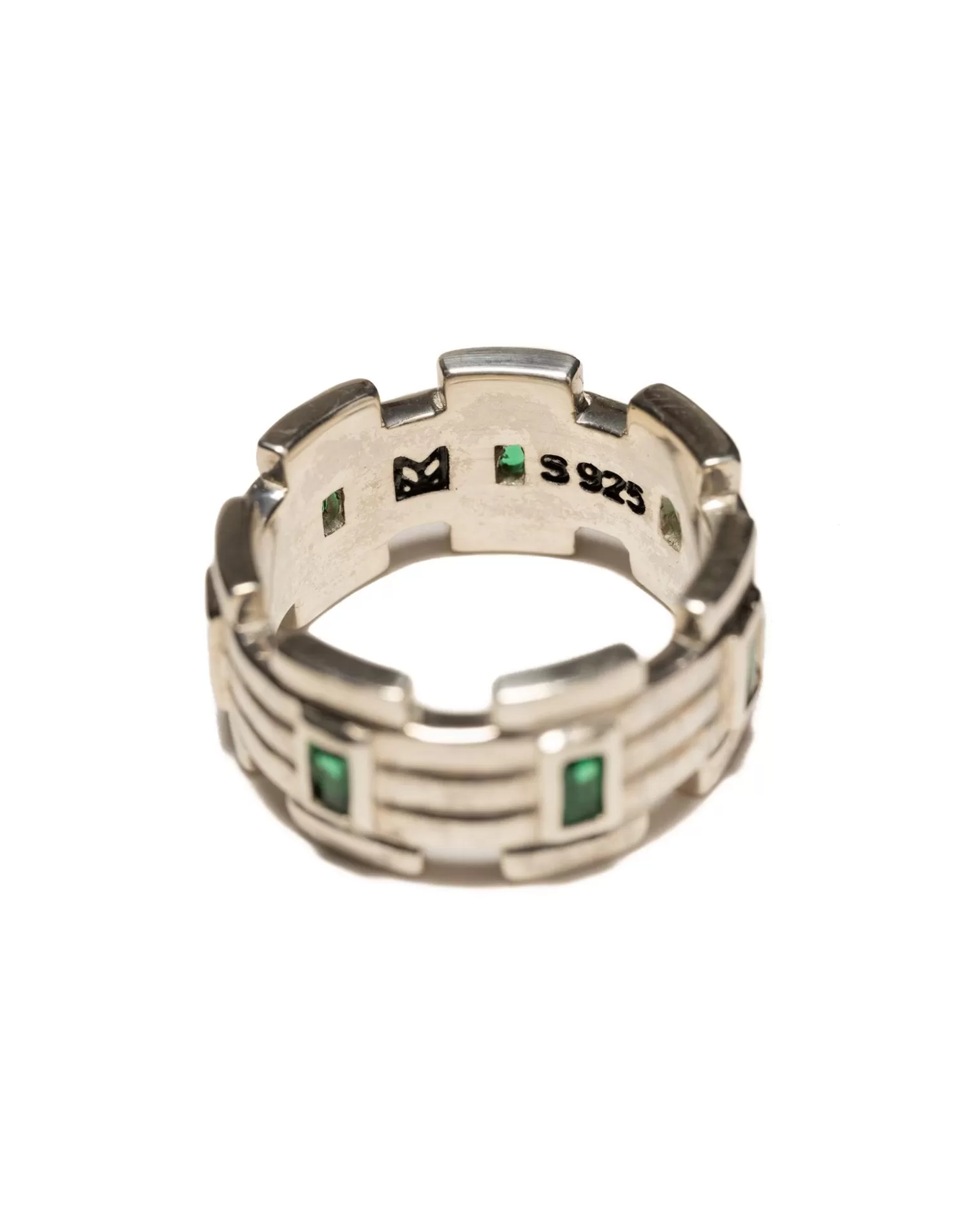 MAPLE Lui Link Stone Ring Silver 925/Emerald Best Sale