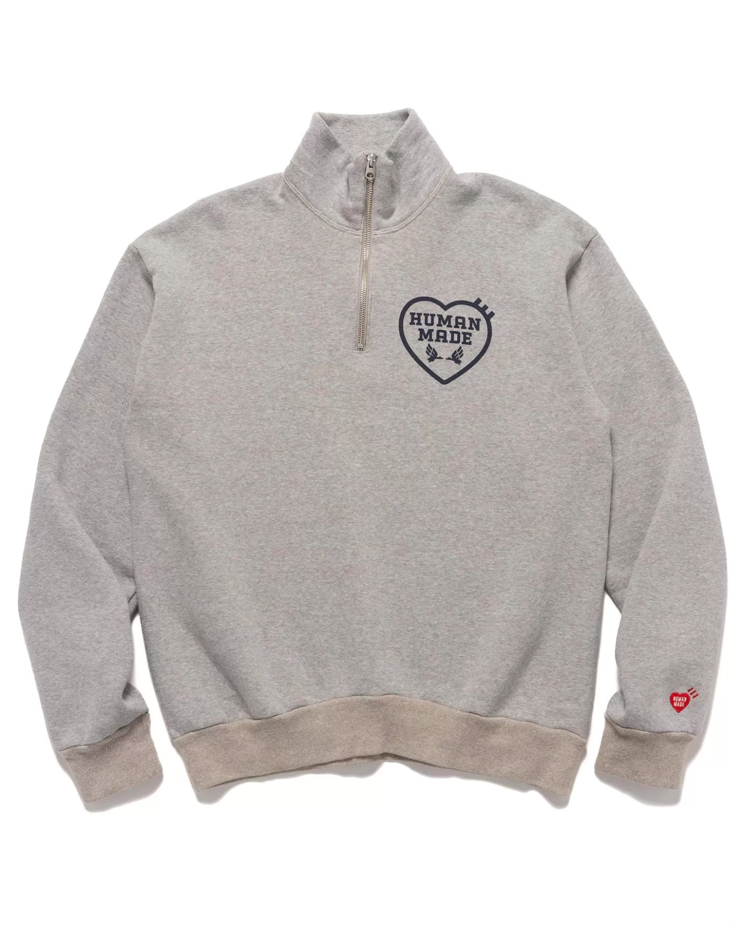 Human Made Military Half-Zip Sweatshirt Grey Best