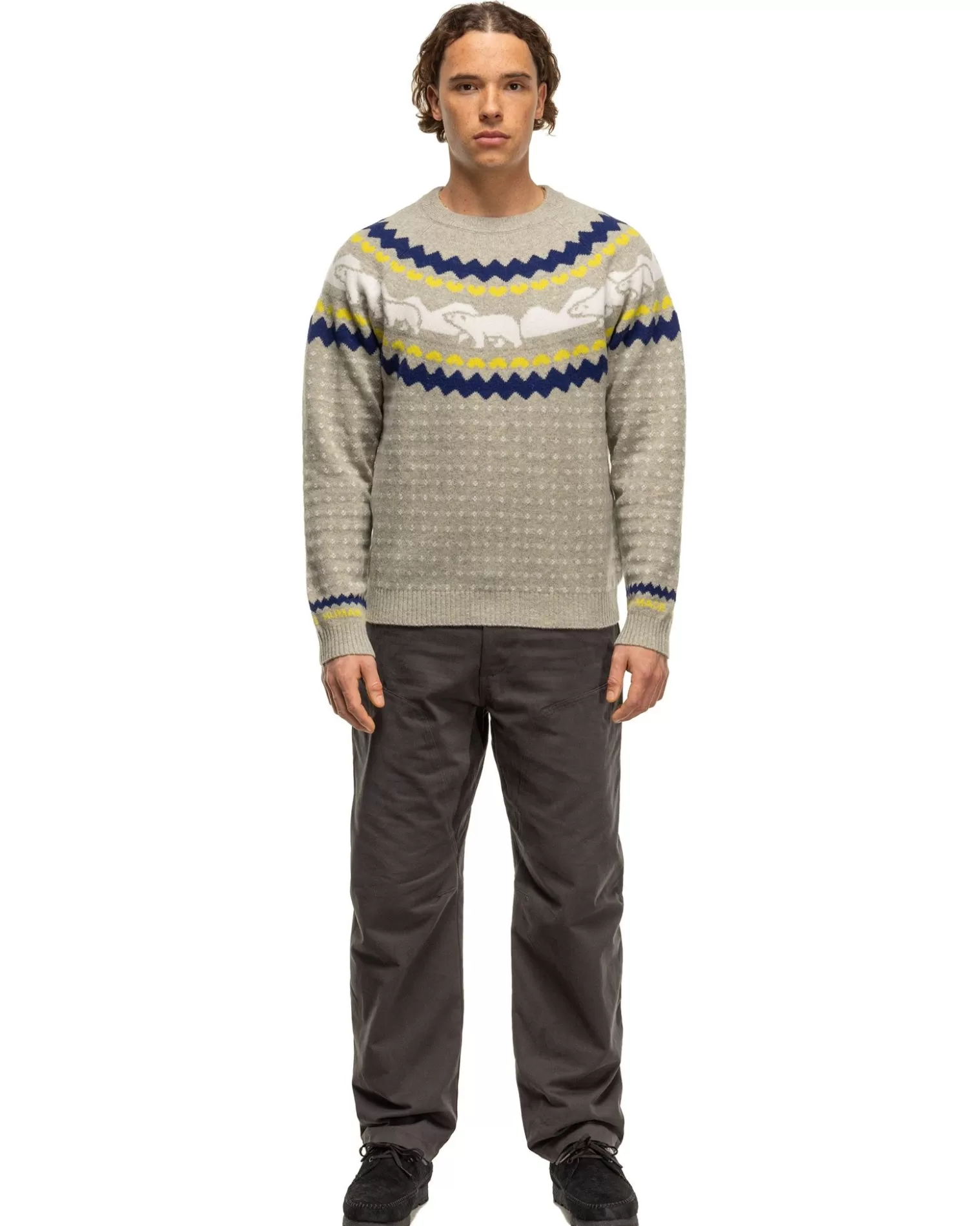 Human Made Nordic Jacqurd Knit Sweater Grey Store