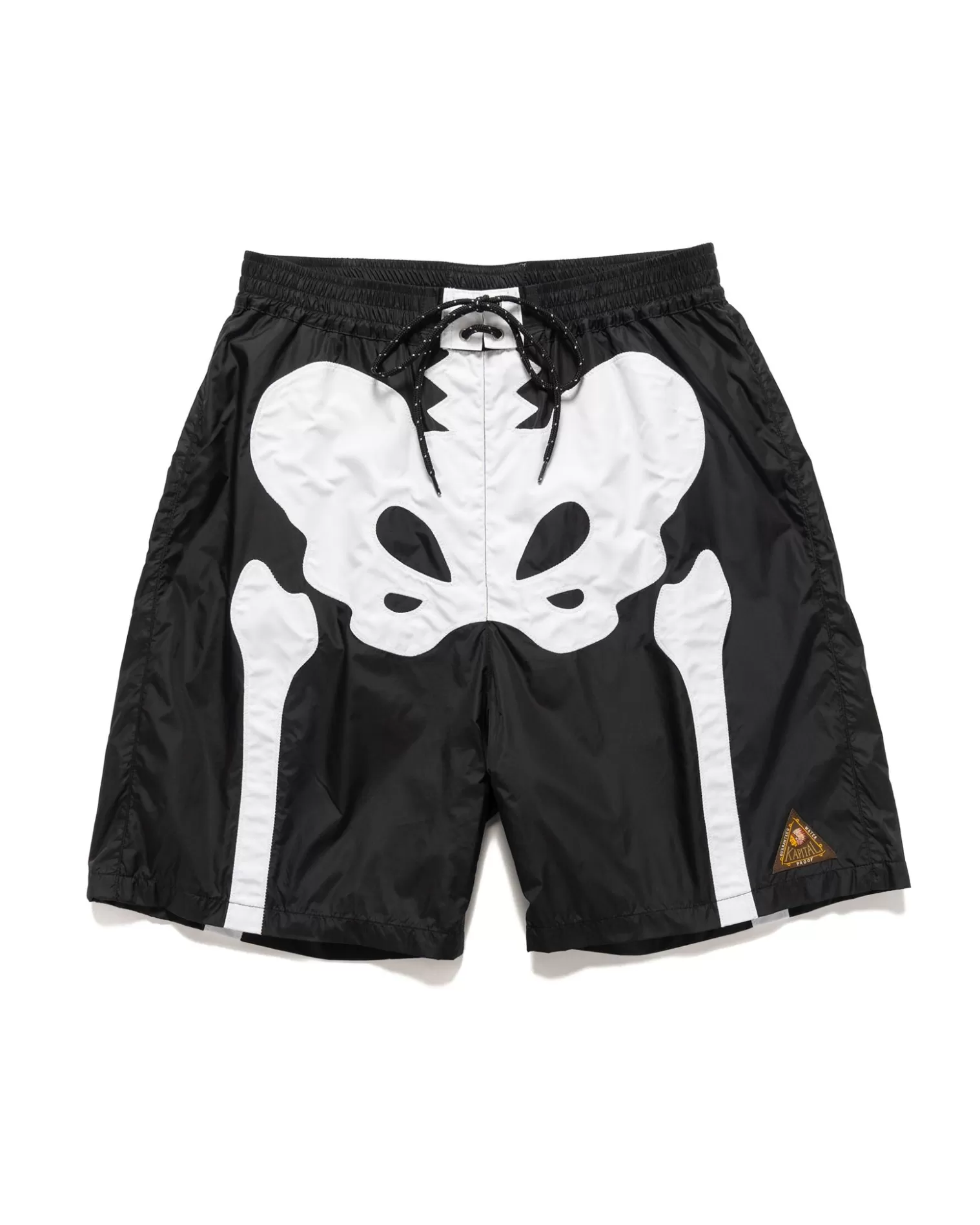 KAPITAL Nylon Bone Swim Trunks Black Best