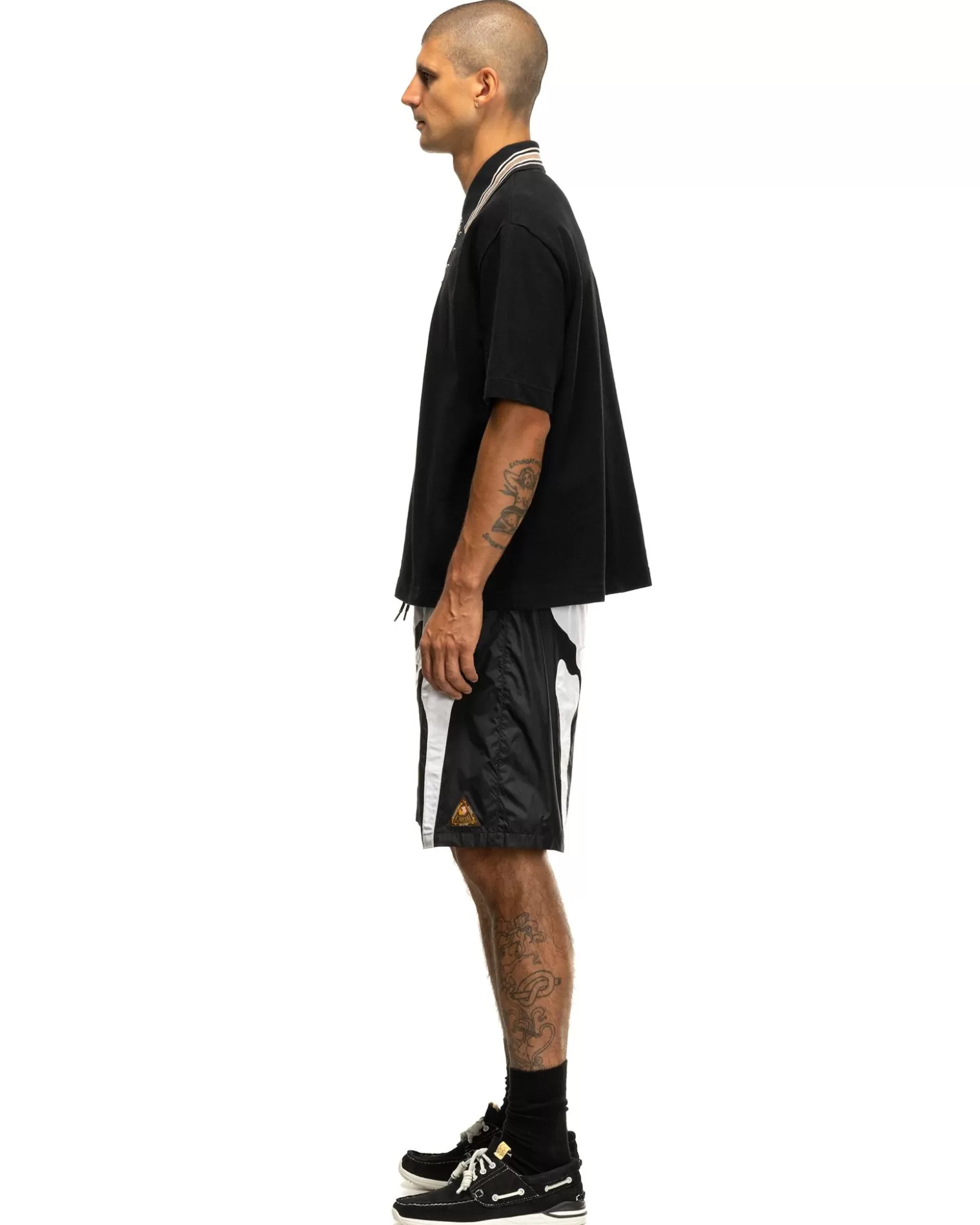 KAPITAL Nylon Bone Swim Trunks Black Best