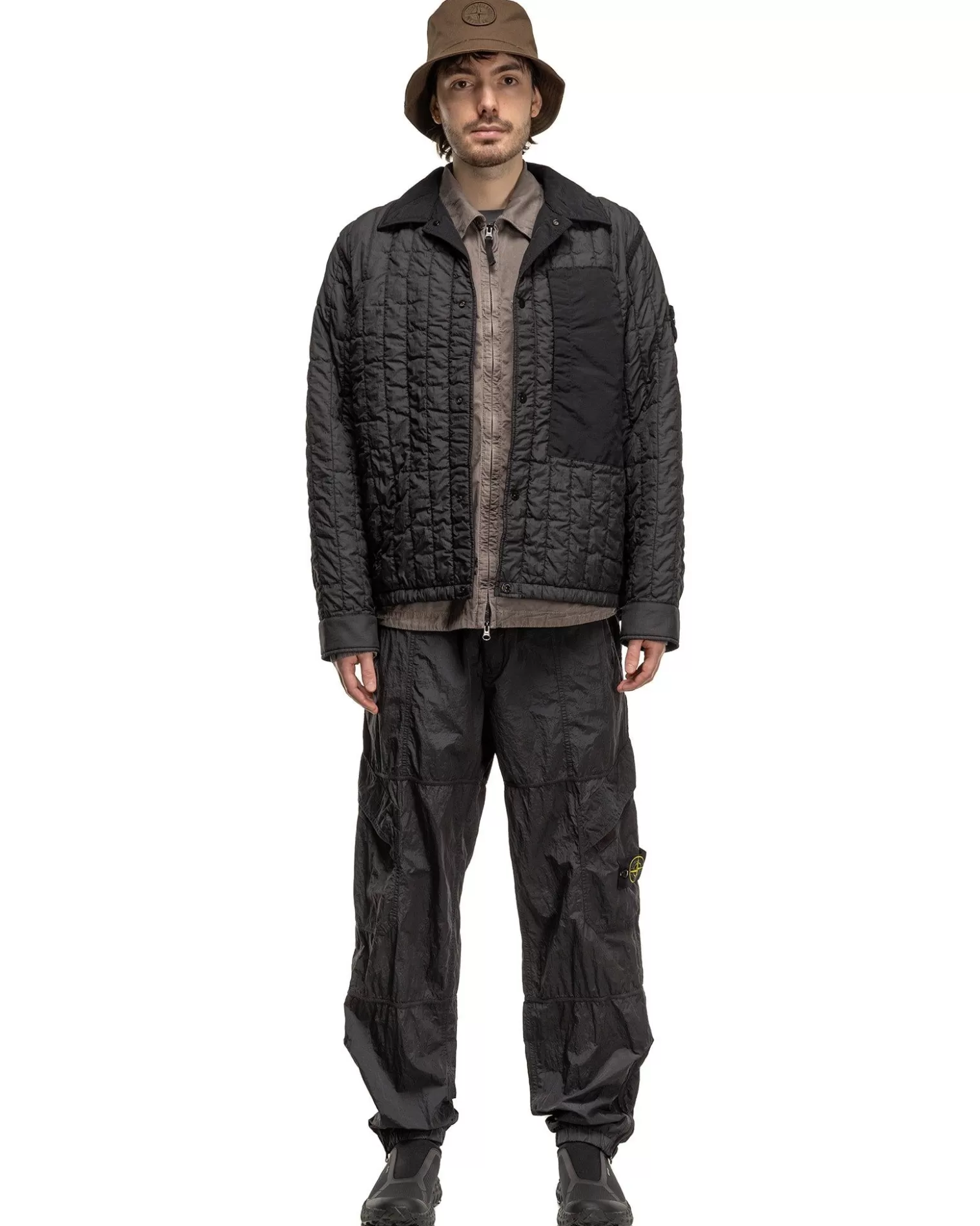 Stone Island Nylon Metal In Econyl® Regenerated Nylon Loose Fit Cargo Pants Charcoal Shop