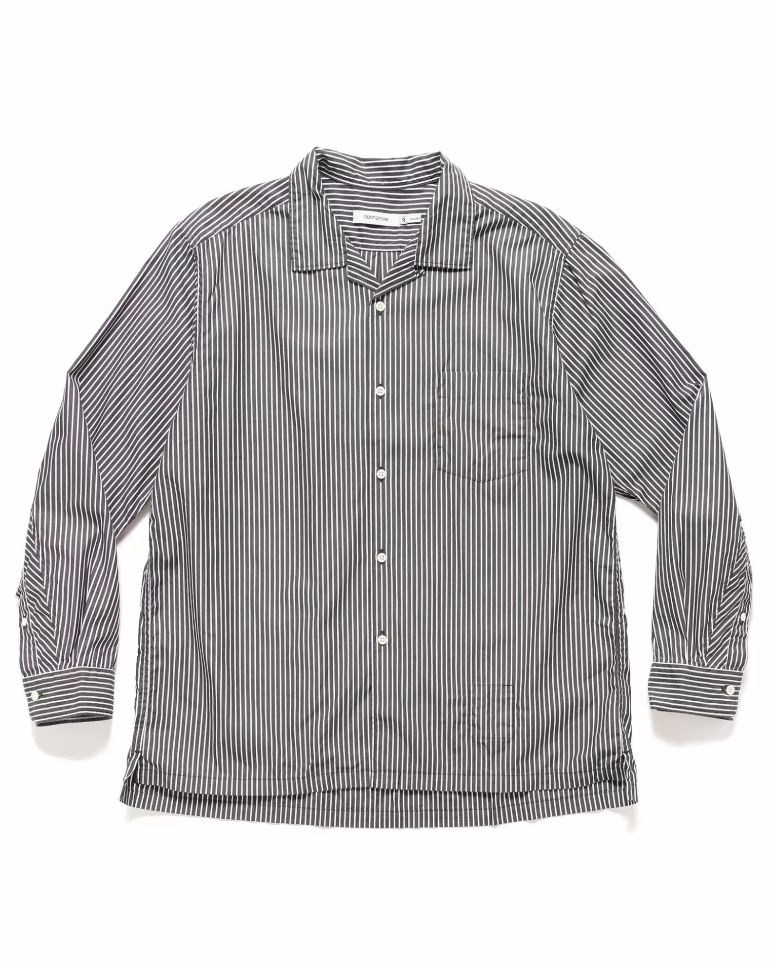 nonnative Officer L/S Shirt Cotton Broad London Stripe Black Hot