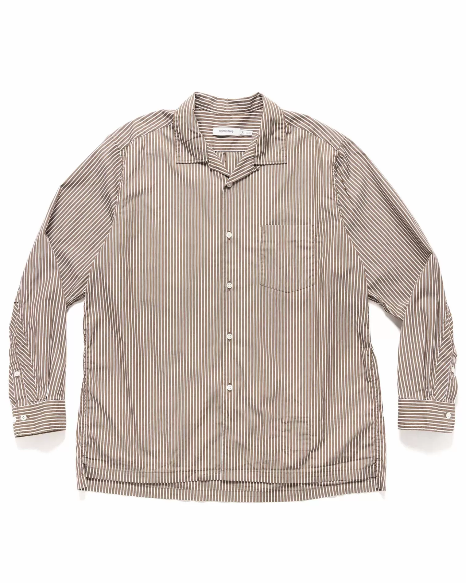 nonnative Officer L/S Shirt Cotton Broad London Stripe Khaki Best Sale