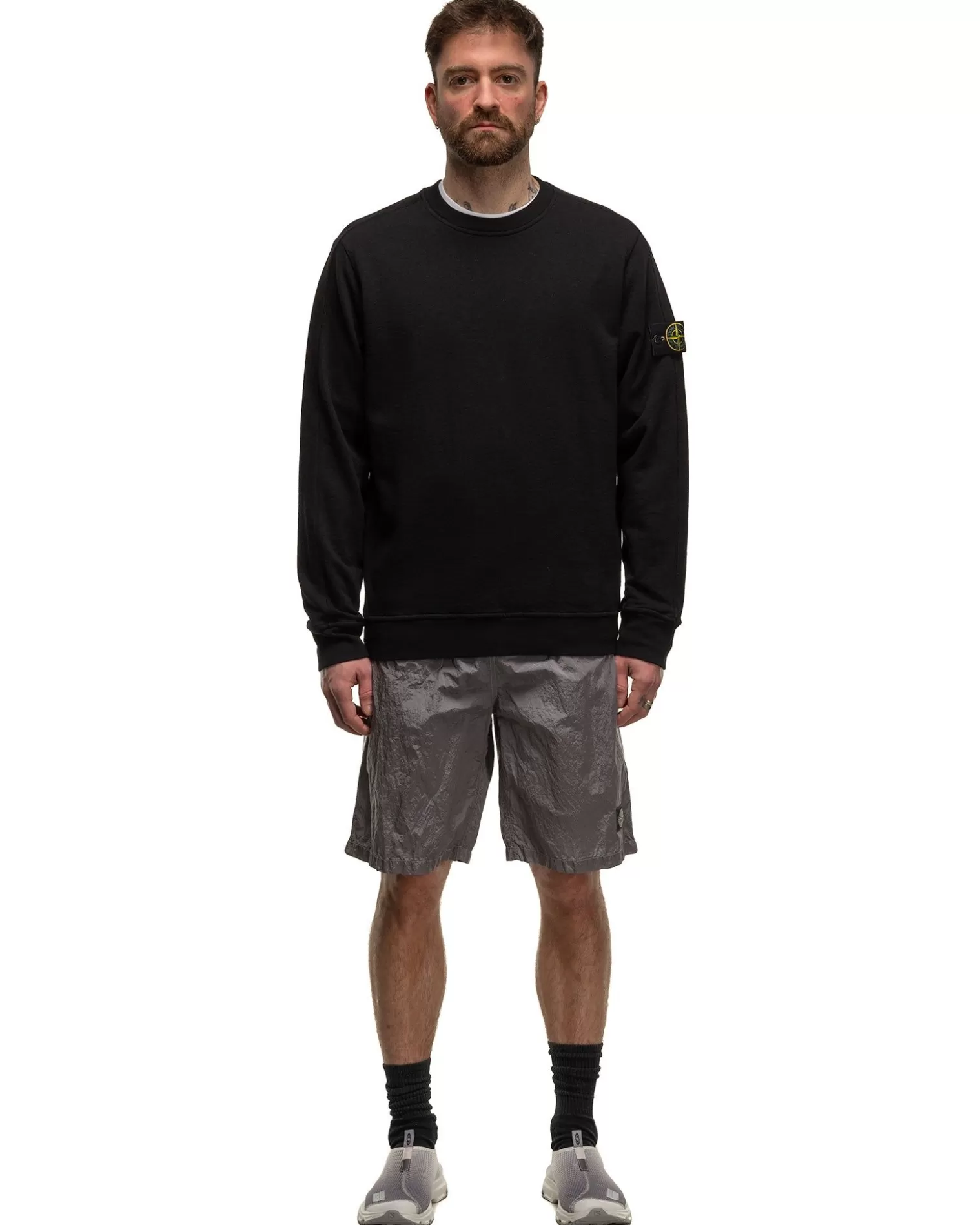 Stone Island Old' Treatment Crewneck Sweatshirt Black Hot