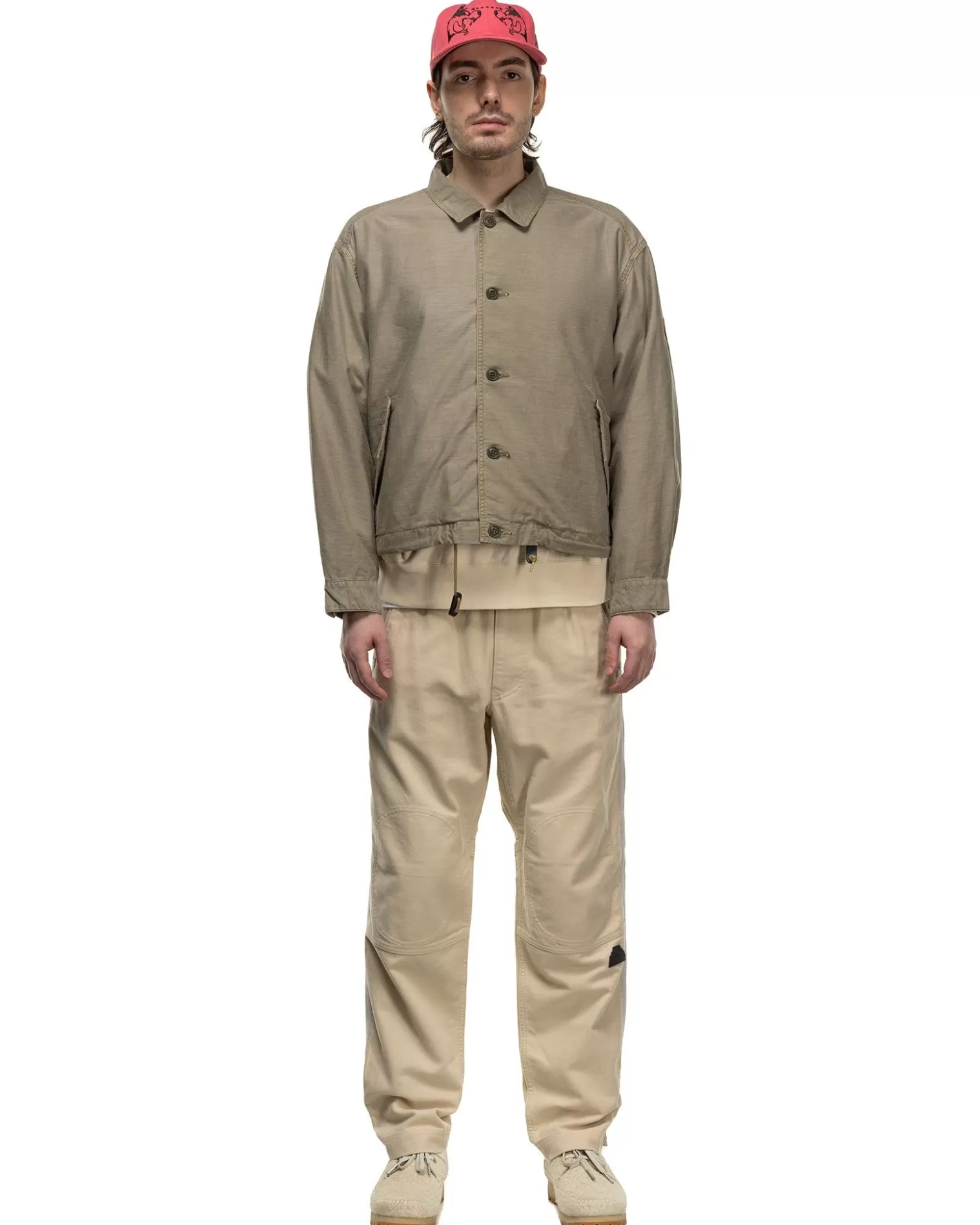 CAV EMPT Overdye Light Cotton Button Jacket Khaki Best Sale