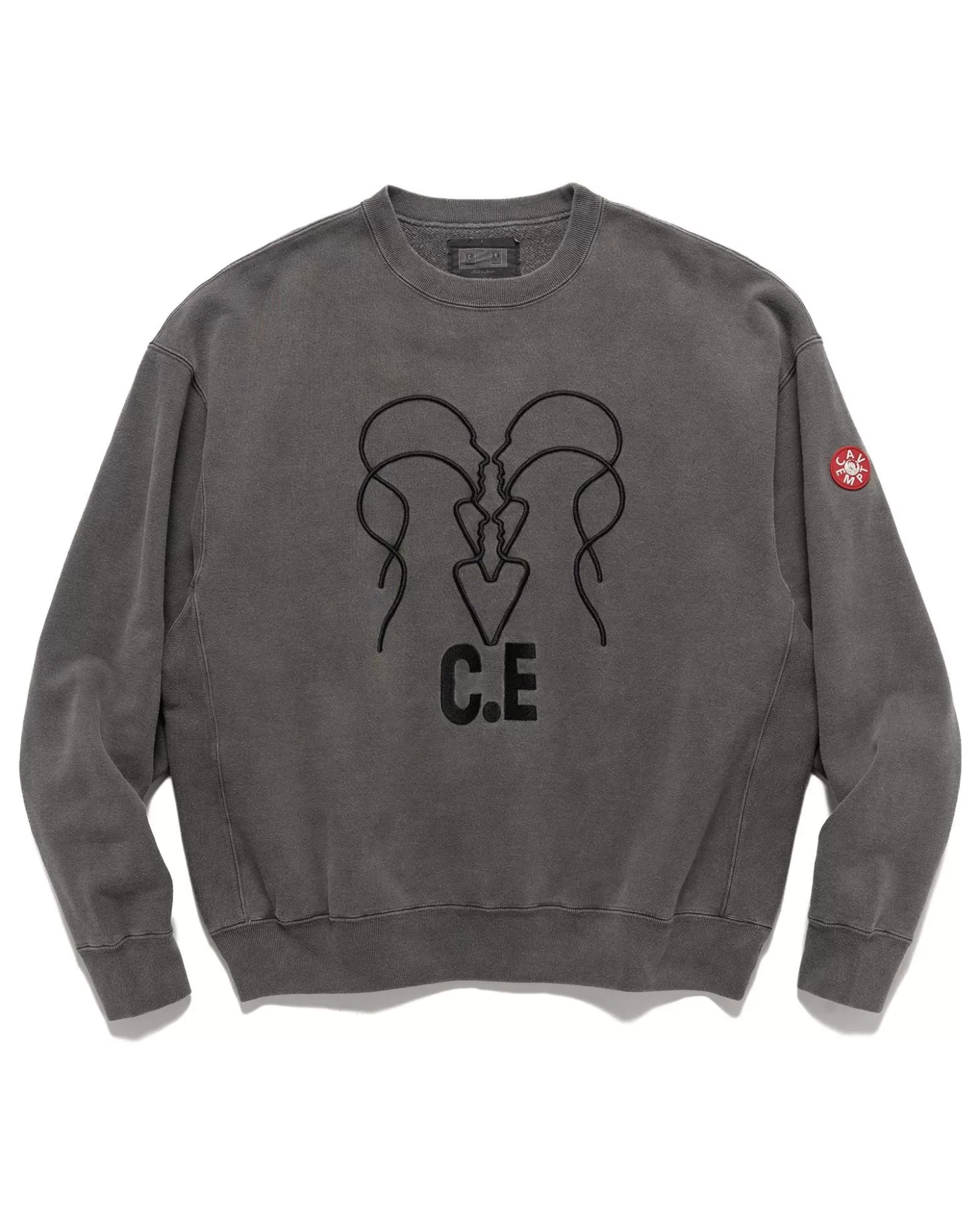 CAV EMPT Overdye Wb Headsx4 C.E Crew Neck Charcoal Hot