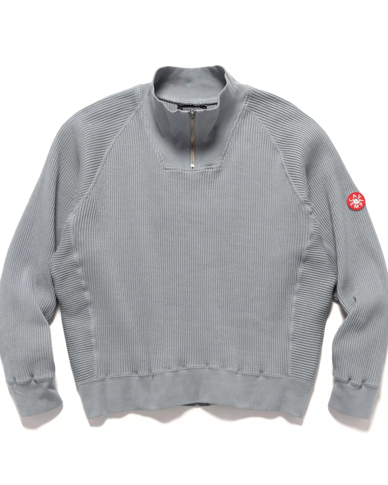 CAV EMPT Overdye Wide Rib Cut Half Zip Grey Cheap