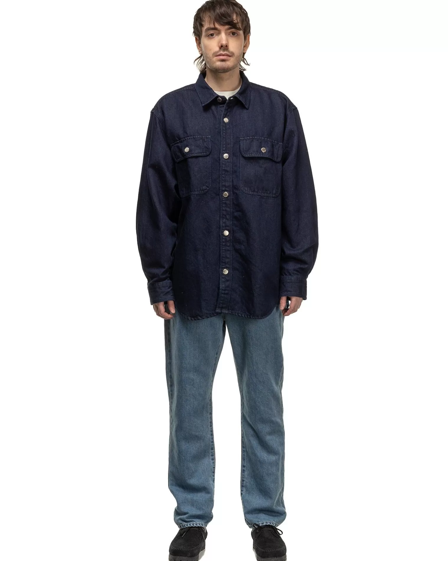 Sophnet. Oversized Shirt Jacket Indigo Clearance