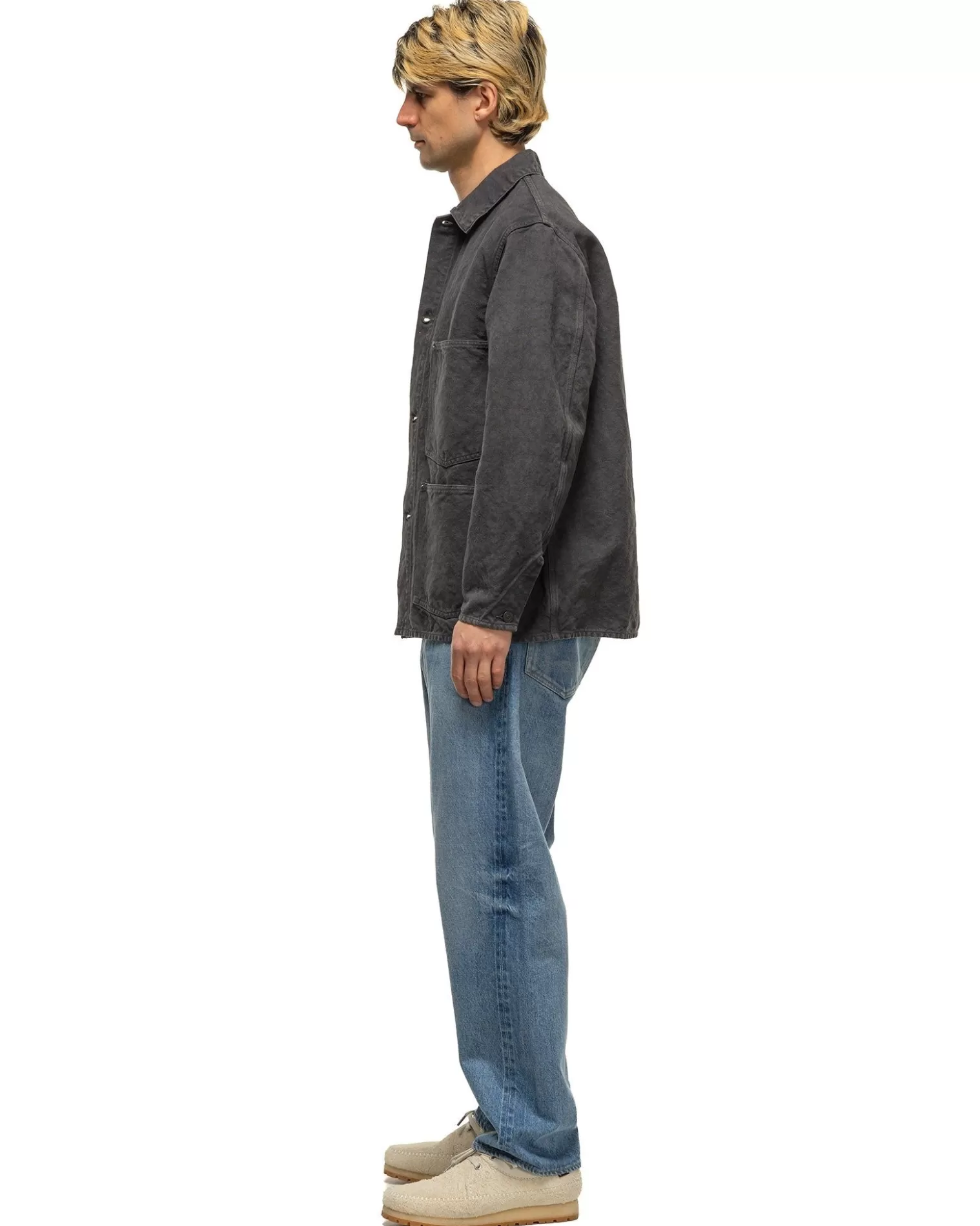 KAPTAIN SUNSHINE 5P Zipper Front Denim Pants Indigo Vintage Wash Outlet