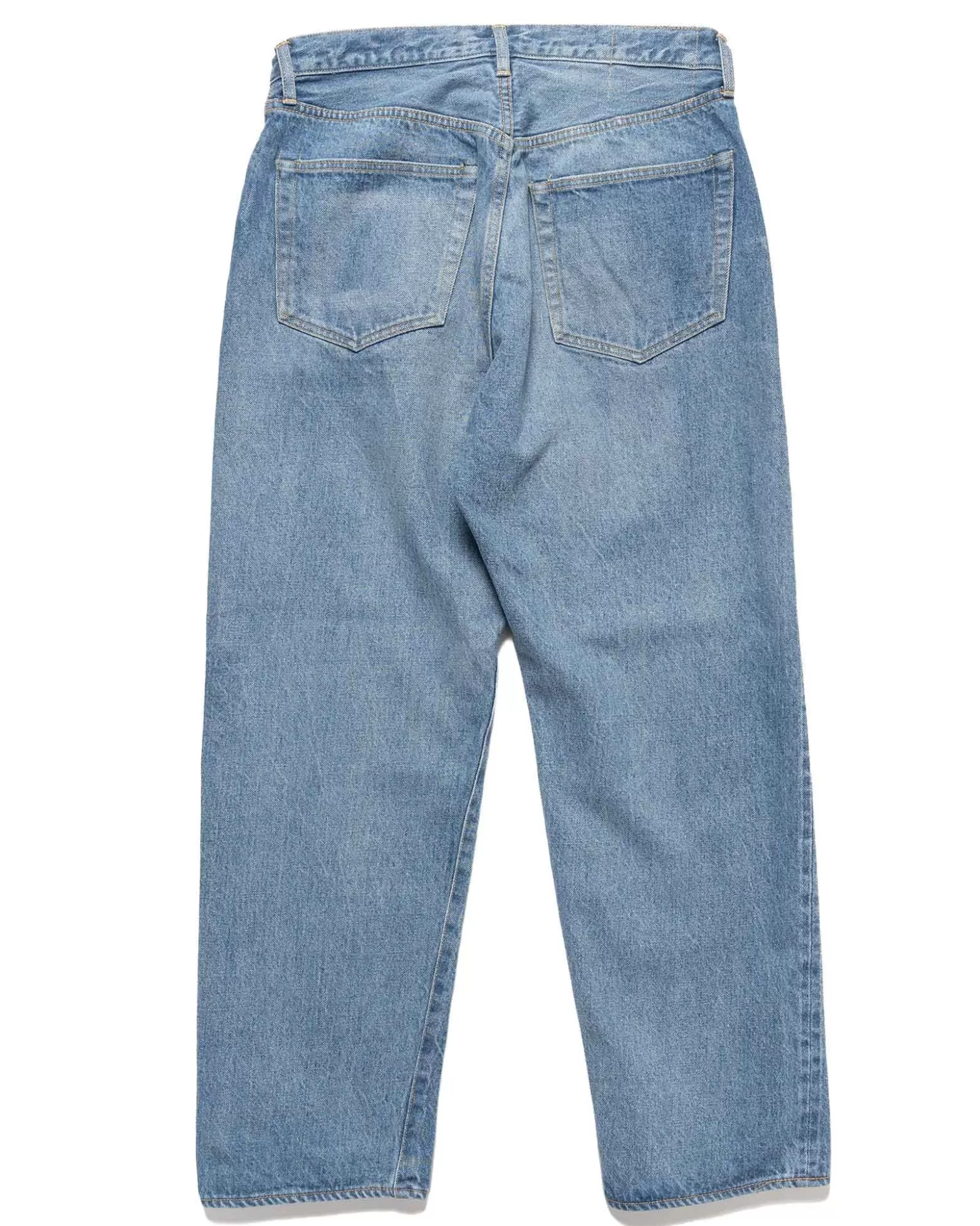 KAPTAIN SUNSHINE 5P Zipper Front Denim Pants Indigo Vintage Wash Outlet